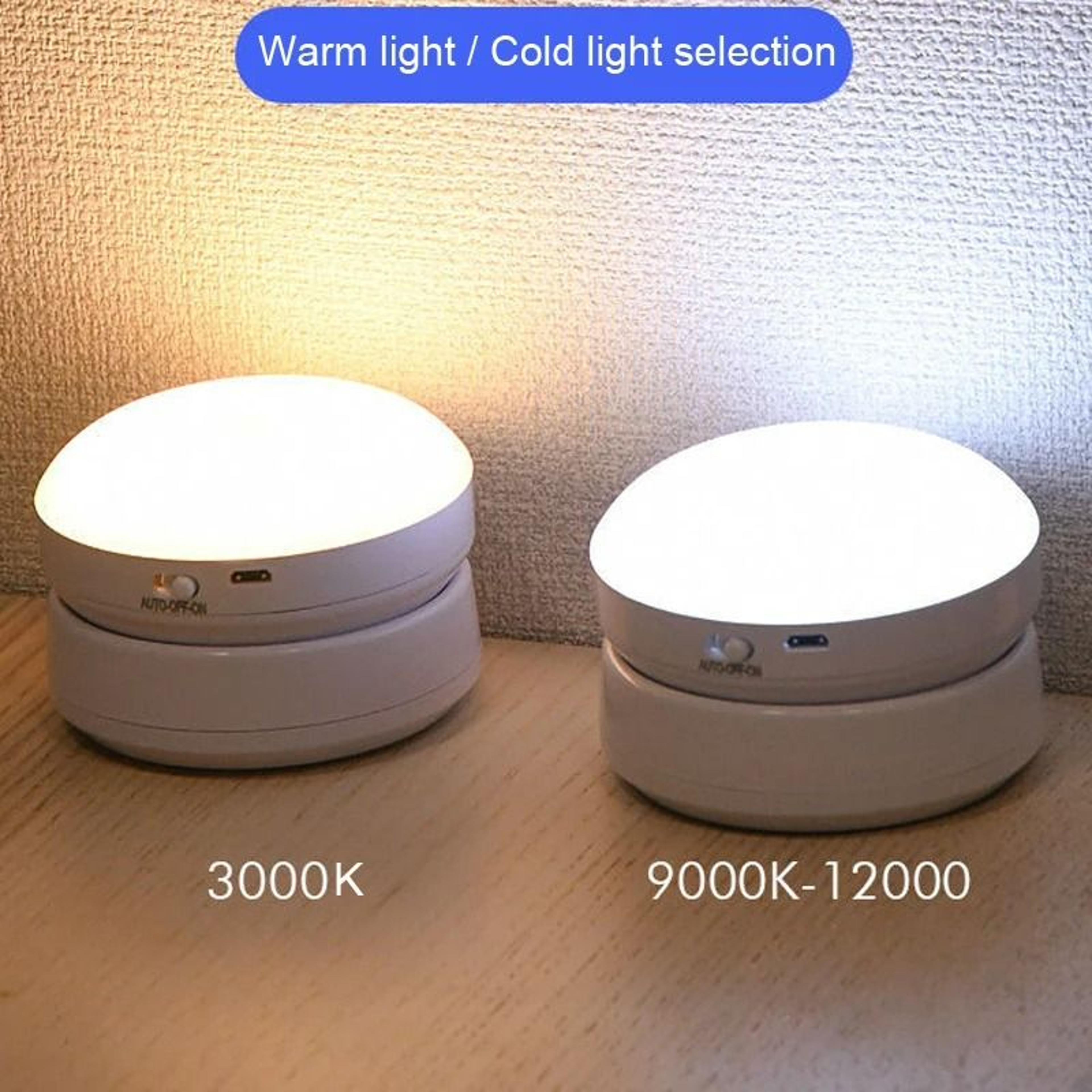 Smart Motion Sensor LED Round Night Light USB Rechargeable Home Lamp 1