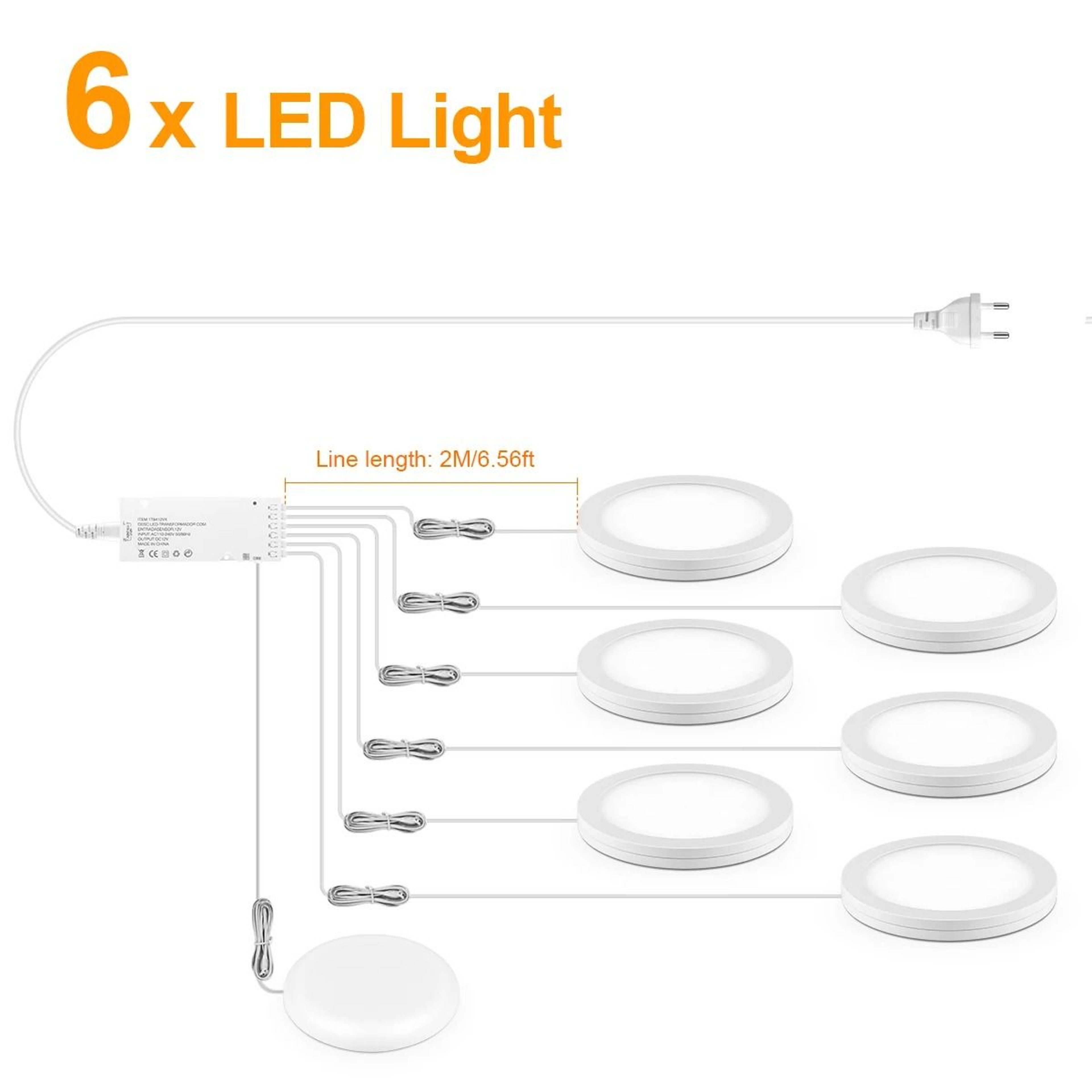 Mini Aluminum Dimmable LED Under Cabinet Light Set Touch Sensor Ceiling Lamp 12