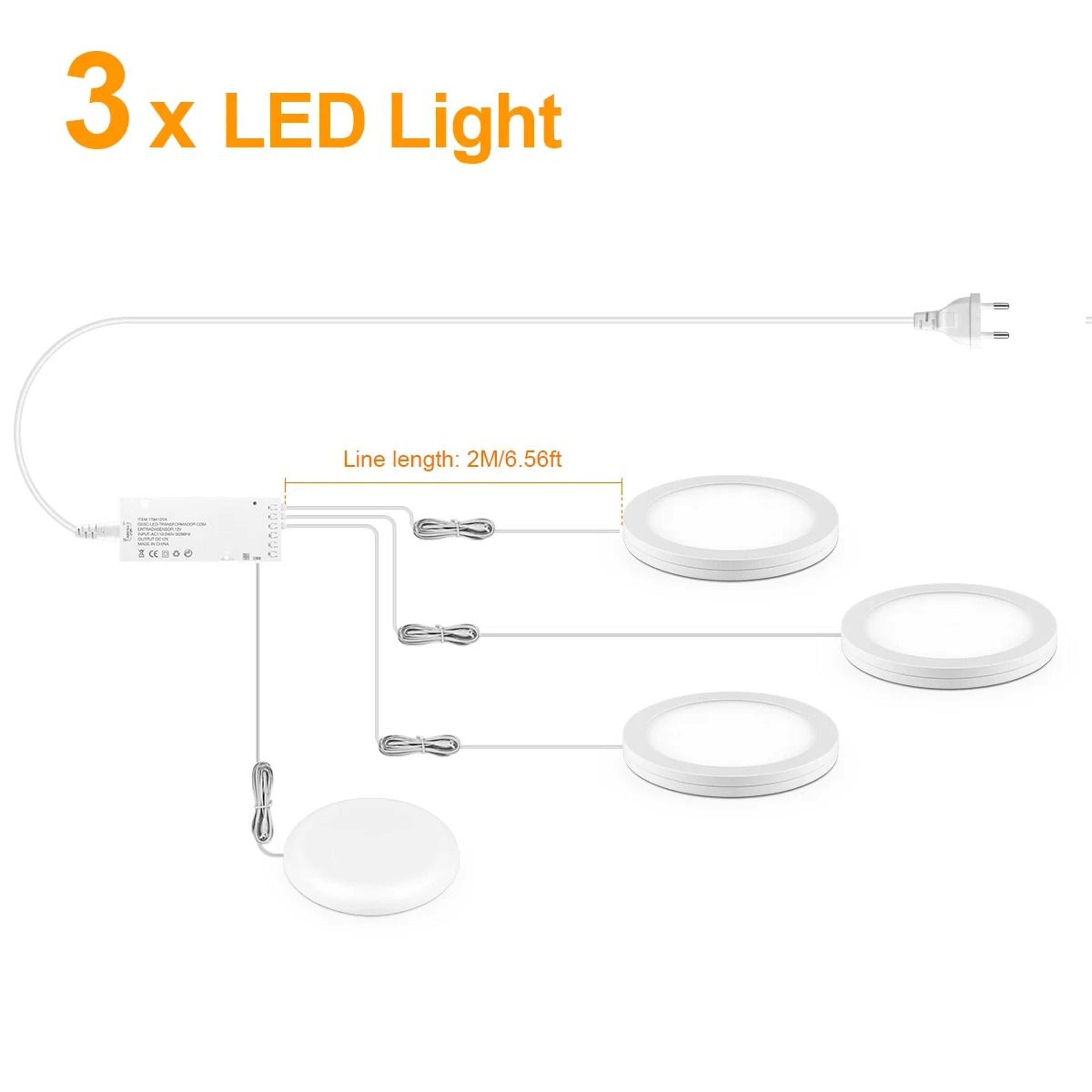 Mini Aluminum Dimmable LED Under Cabinet Light Set Touch Sensor Ceiling Lamp 9
