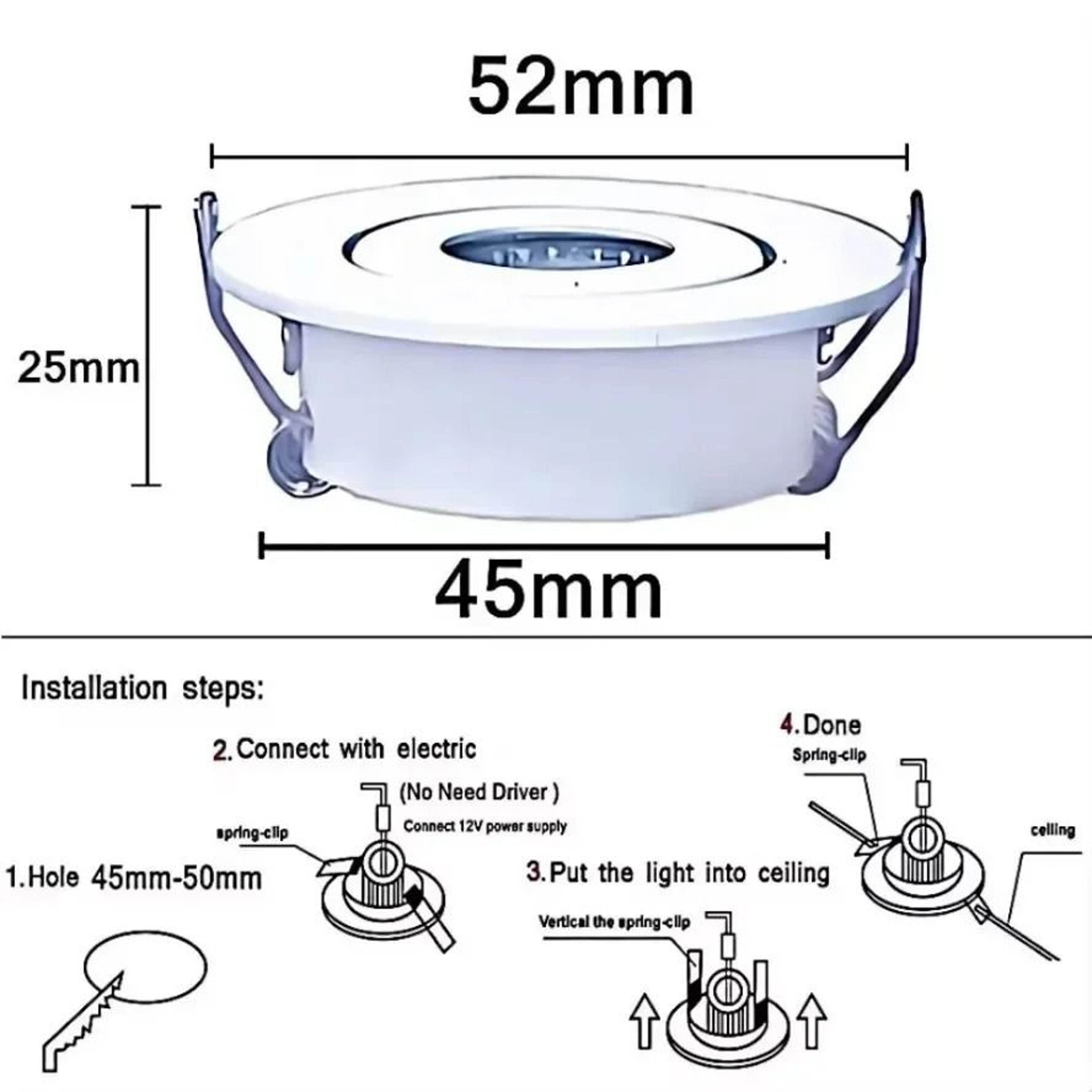 Mini 12V COB LED Recessed Downlight Adjustable Cabinet Spotlight 6
