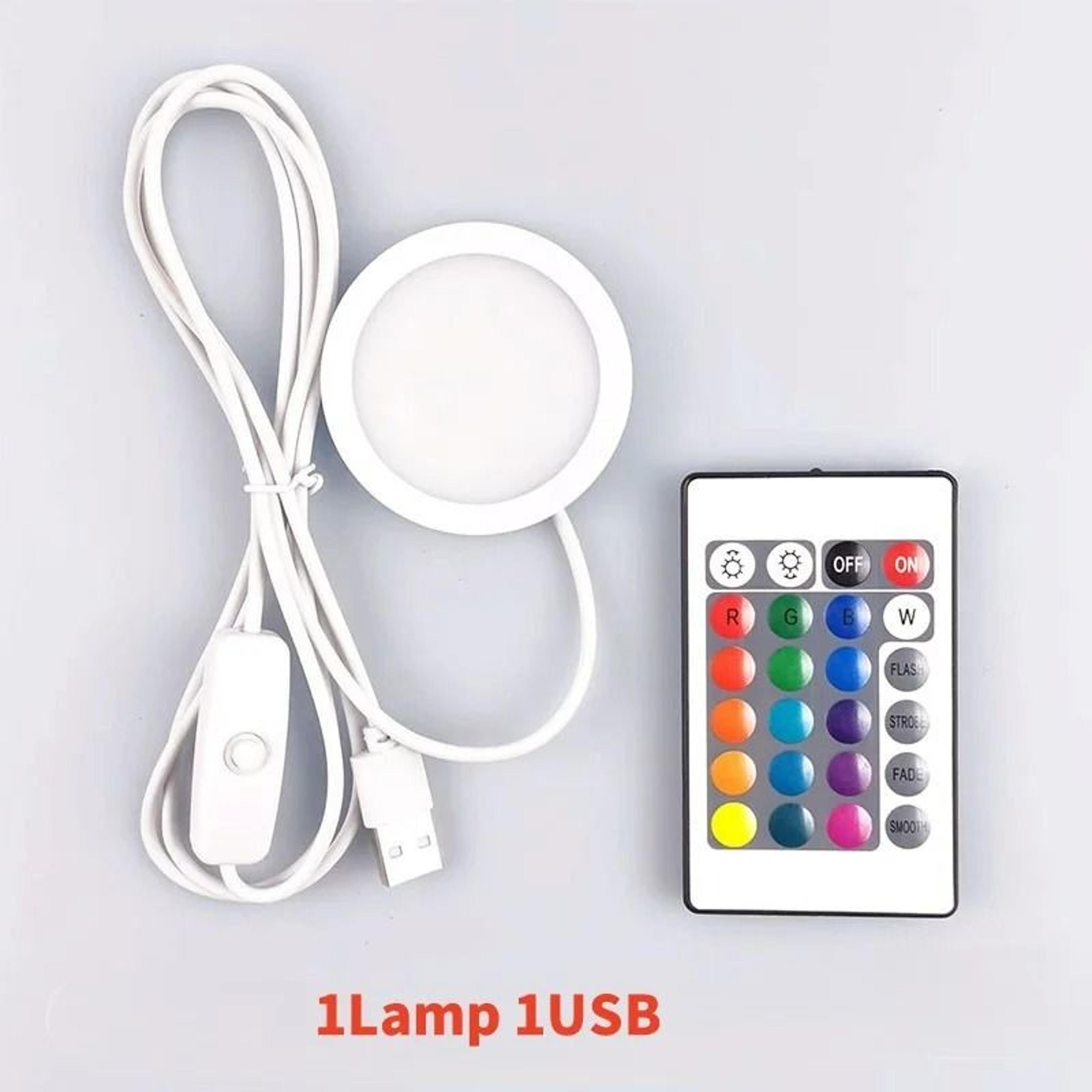 LED Spotlight RGB With Remote Control Mini USB Display Cabinet Counter Lamp 3