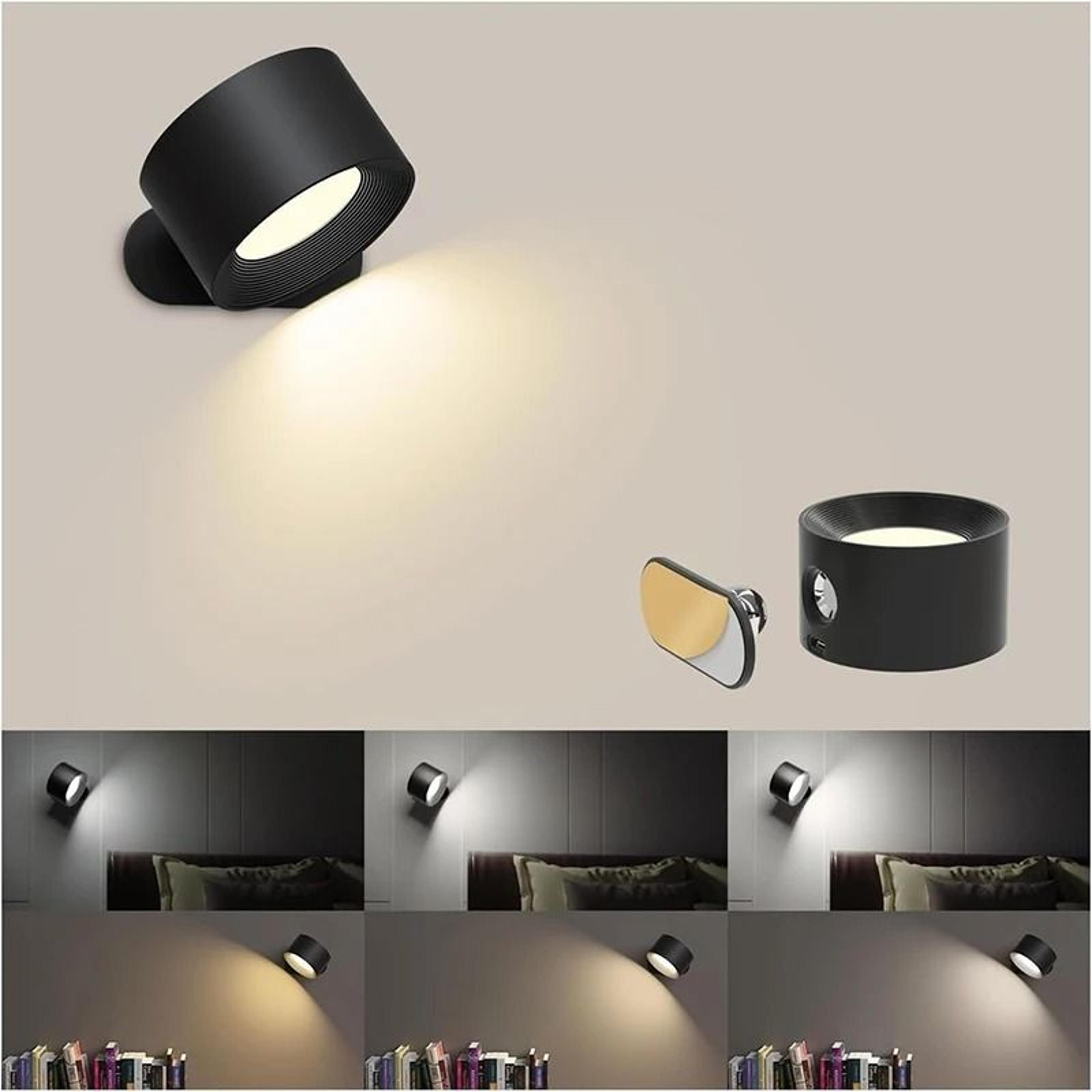 360 Rotatable LED Wall Lamp Touch Control Wireless USB Rechargeable Bedside Night Light 1