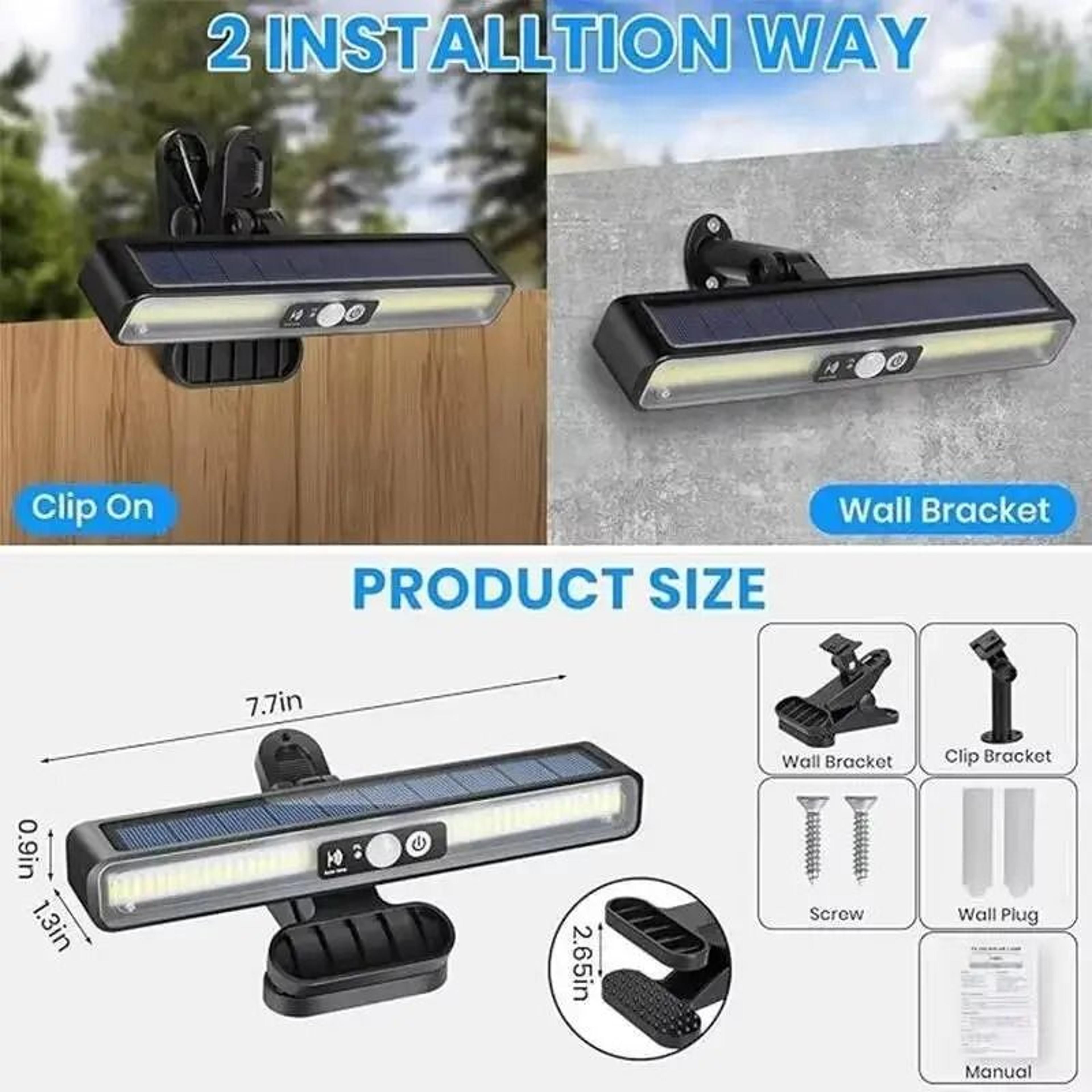 Solar Motion Sensor Outdoor ClipOn Light Waterproof Security Wall Lamp 4