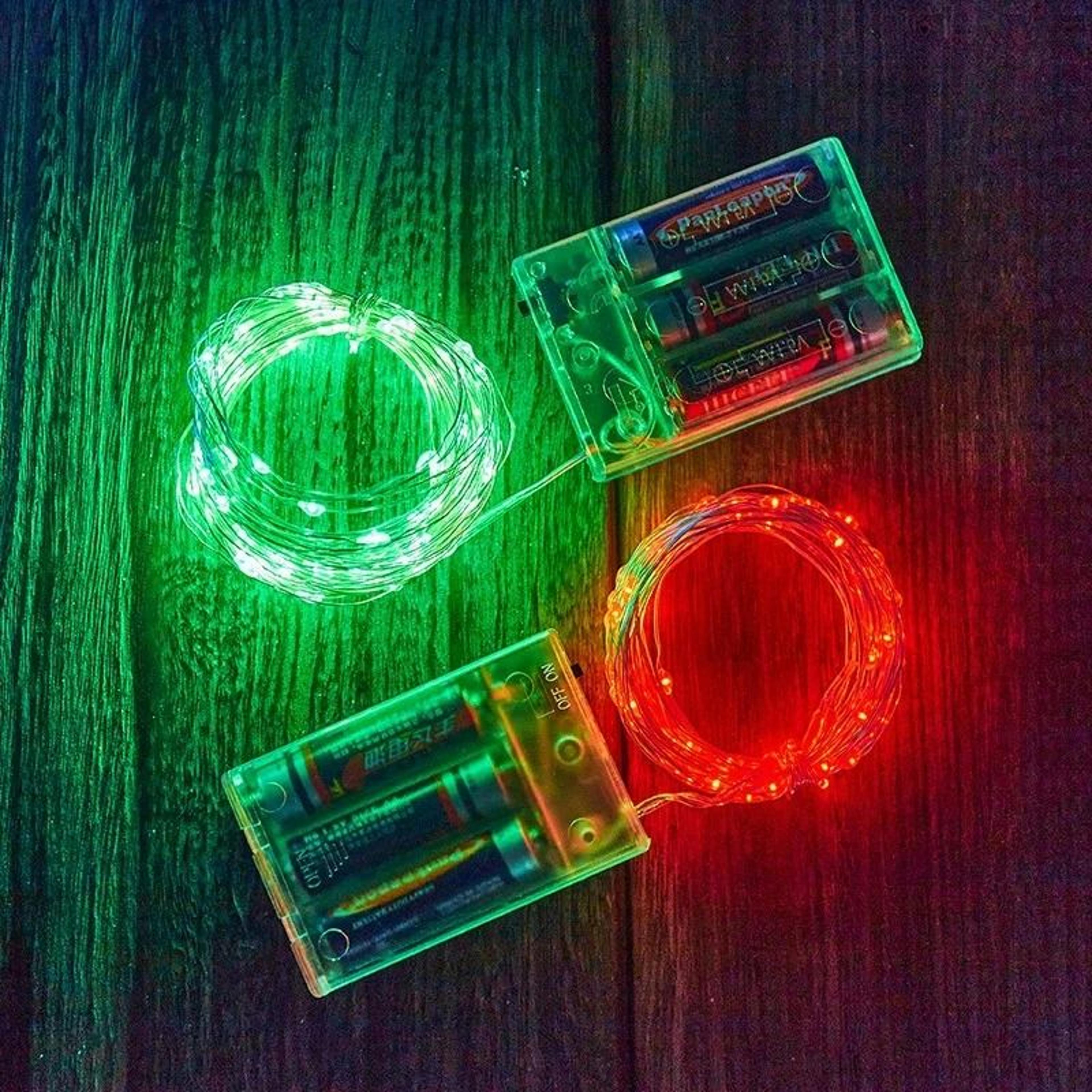 BatteryPowered Silver Wire Fairy LED Light String Garland 0