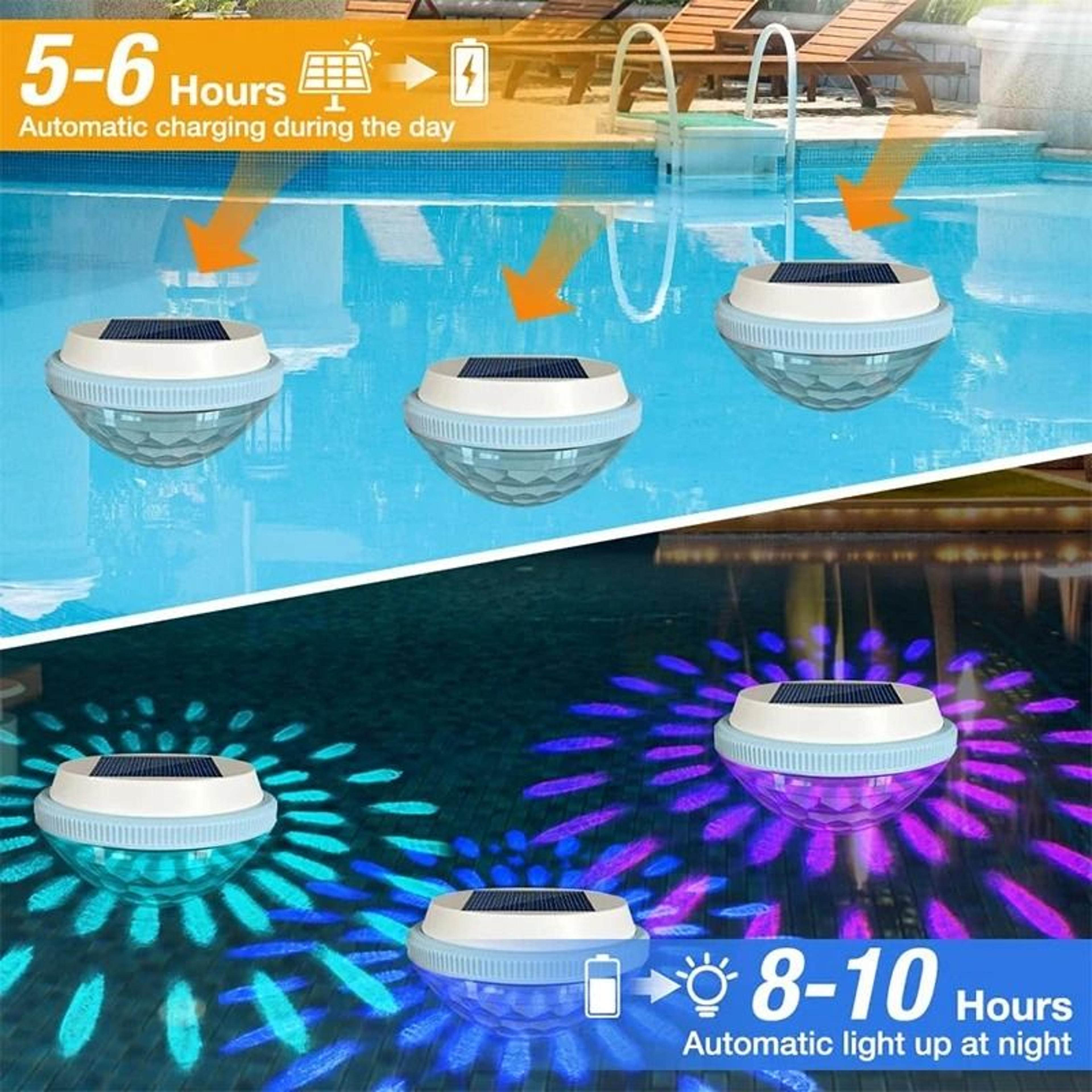 Solar Floating RGB Waterproof LED Pool  Pond Light 2