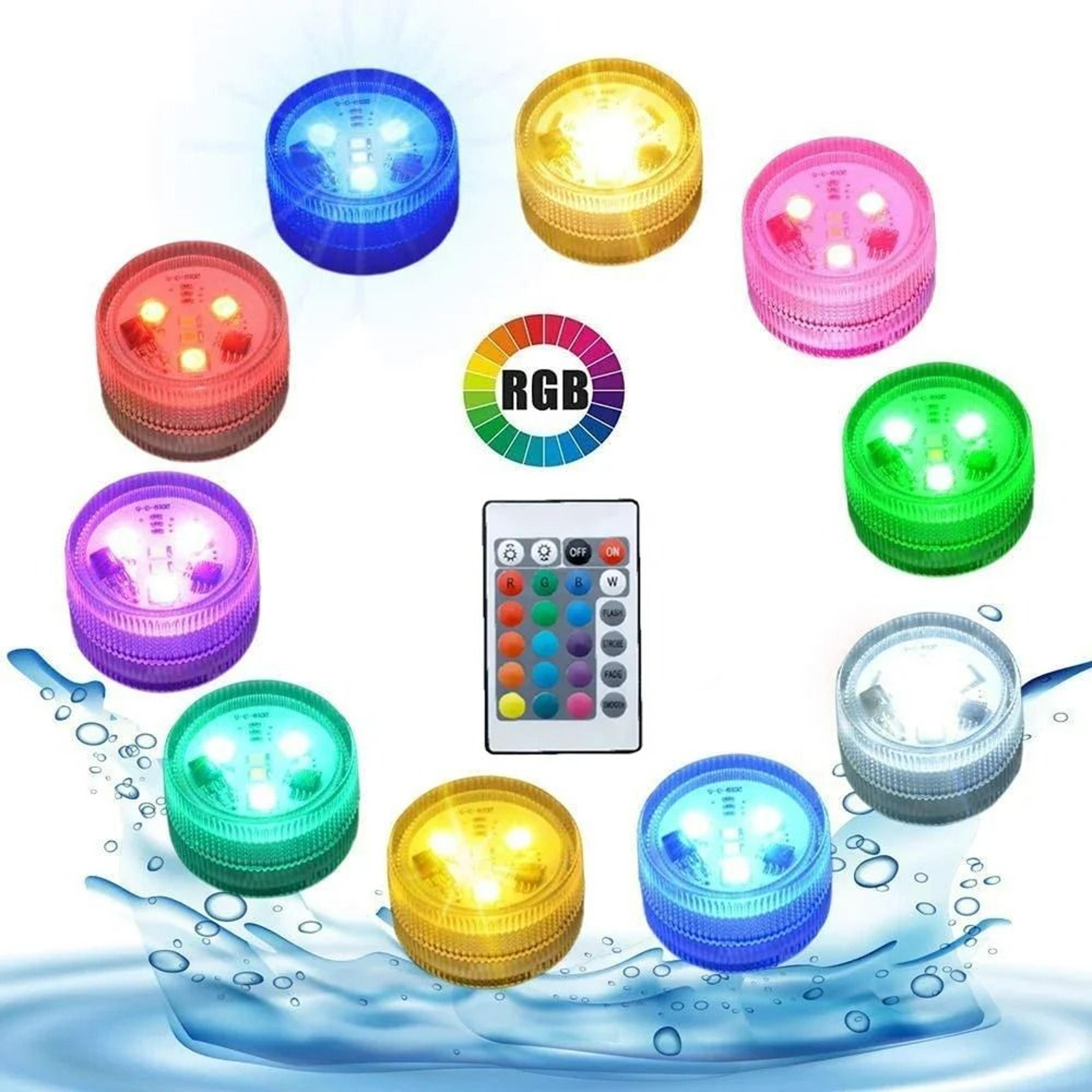 Waterproof Underwater RGB LED Light Set With Wireless Remote Control 0