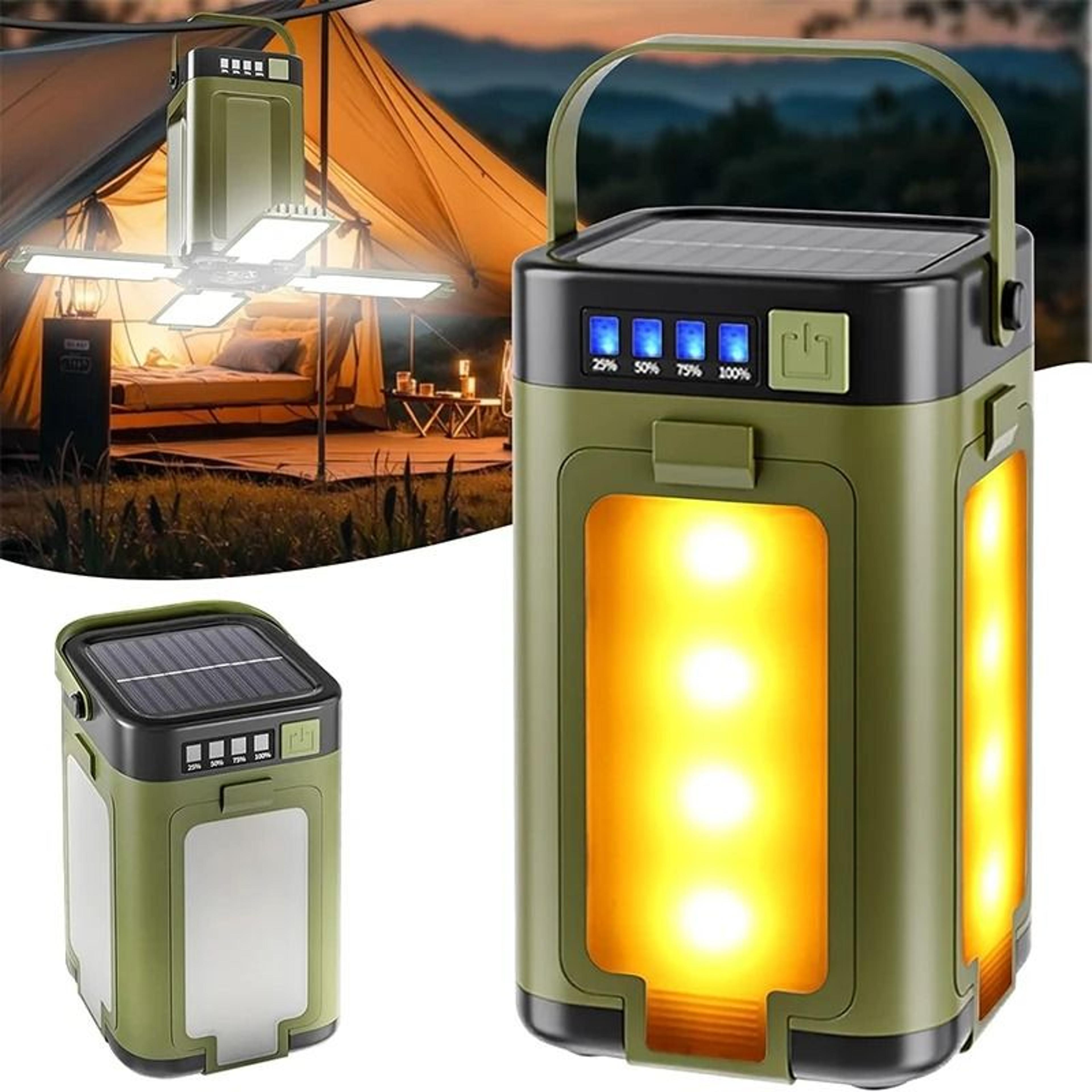 Solar Rechargeable Multifunctional 4Blade Folding Camping Lantern 1