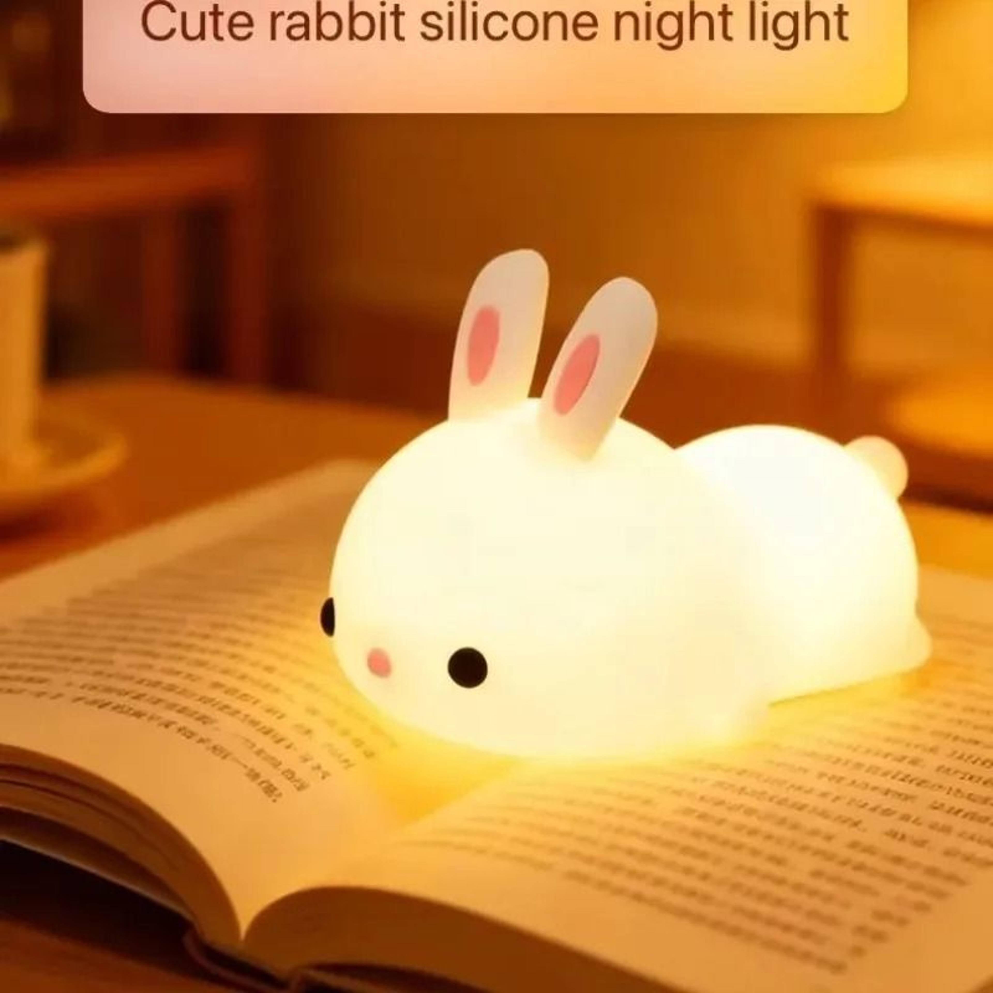 Rechargeable Soft Silicone Bunny LED Touch Night Light 1