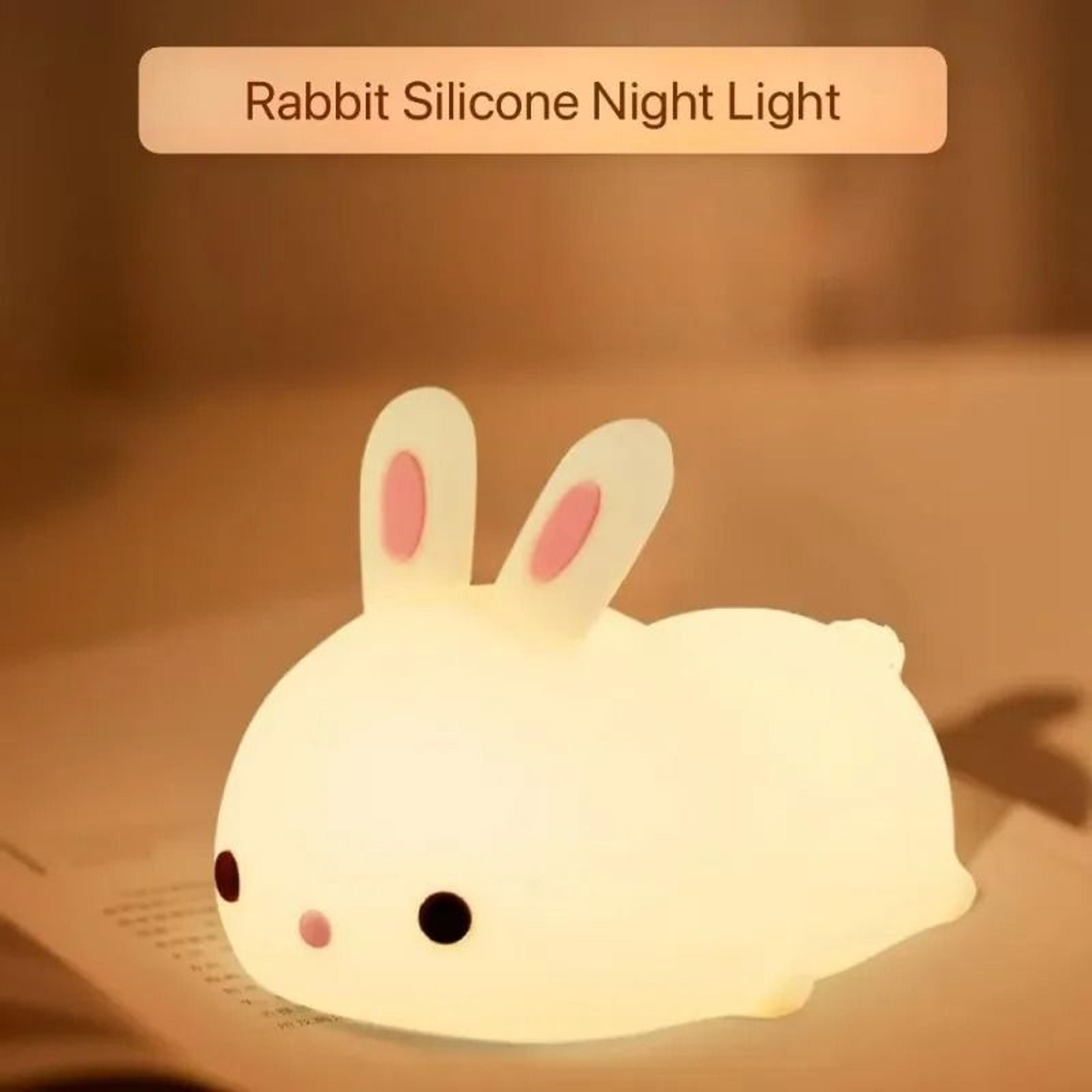 Rechargeable Soft Silicone Bunny LED Touch Night Light 2