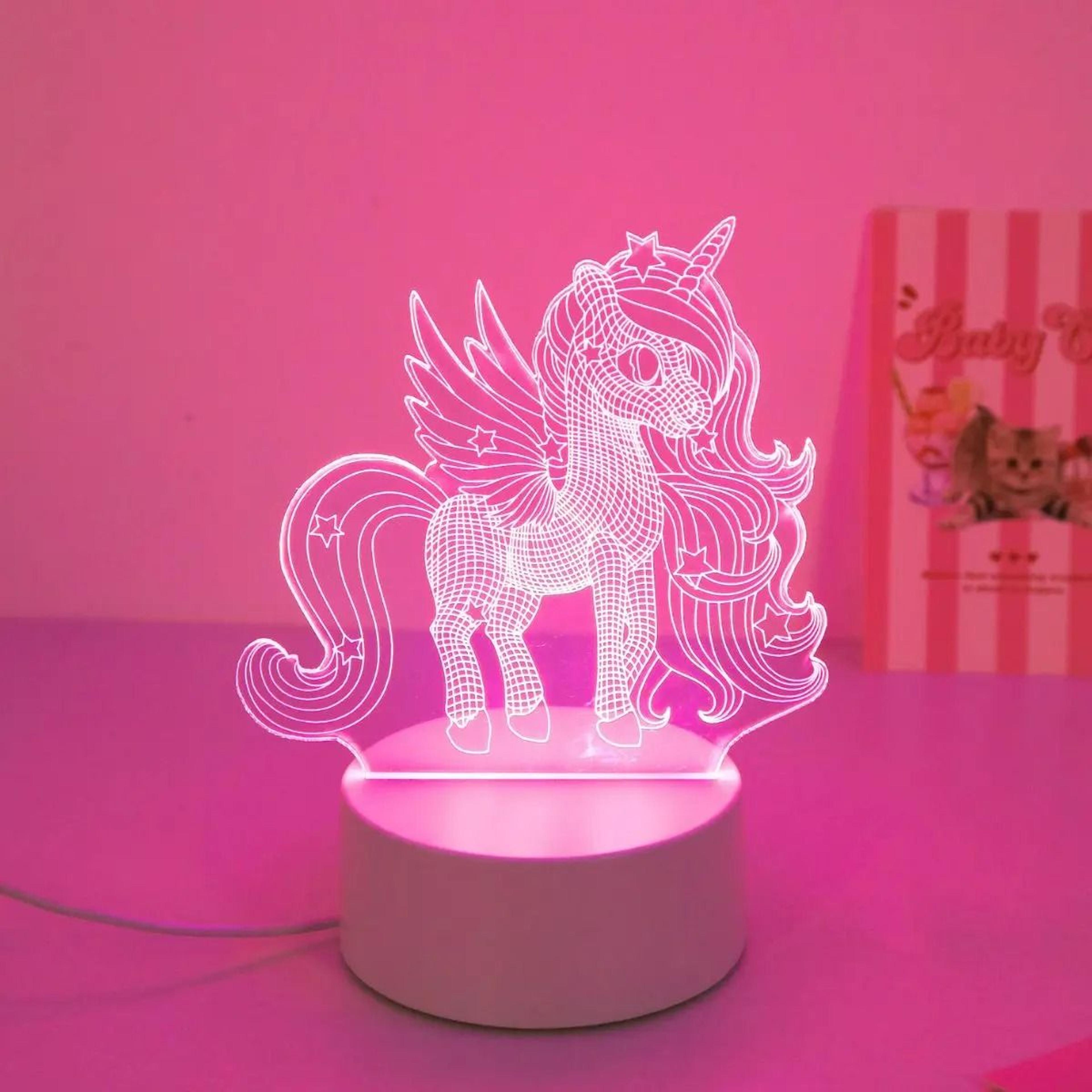 Dreamy 3D Unicorn Pink LED Night Light 7