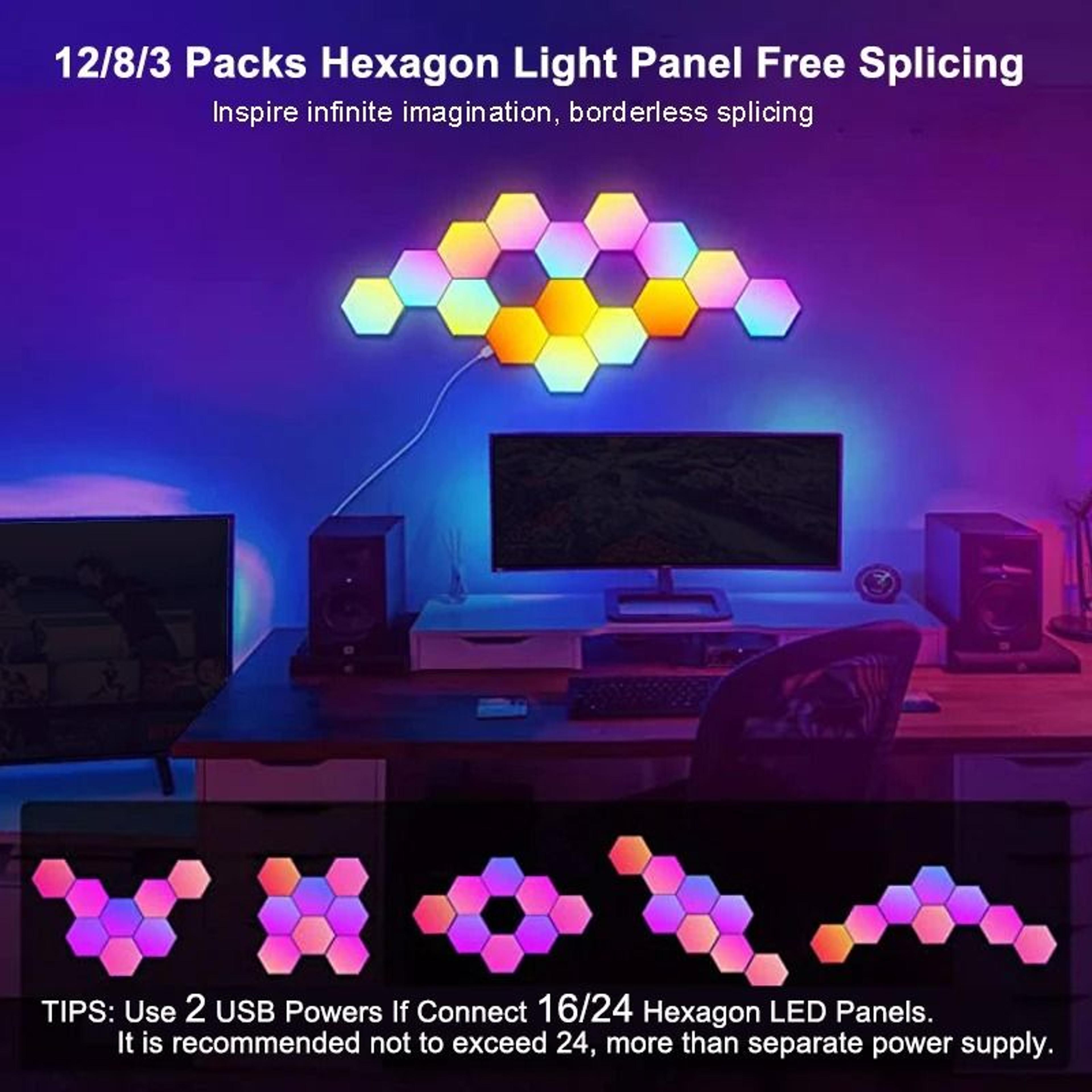 Modular RGB LED Hexagon Wall Lights 4