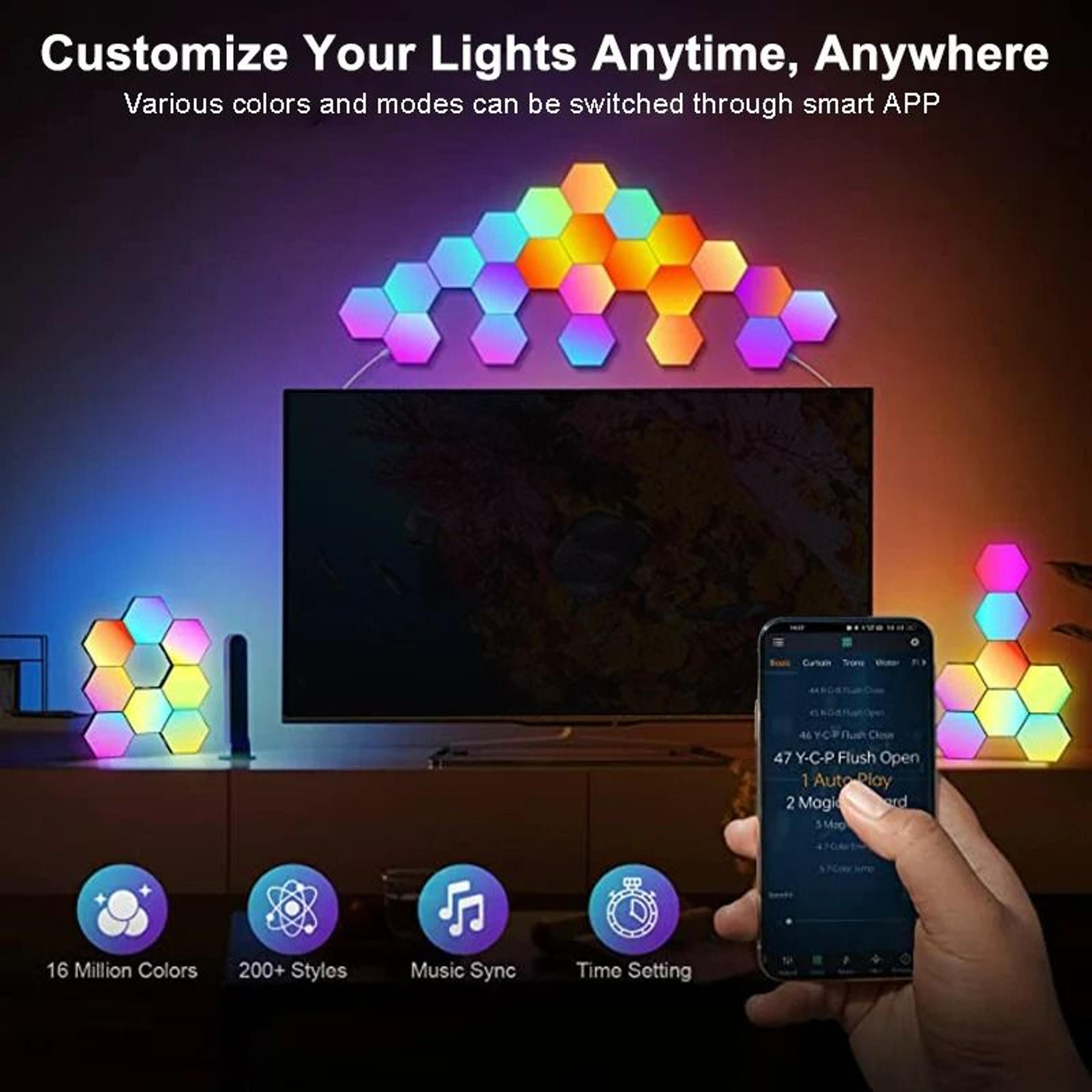 Modular RGB LED Hexagon Wall Lights 2