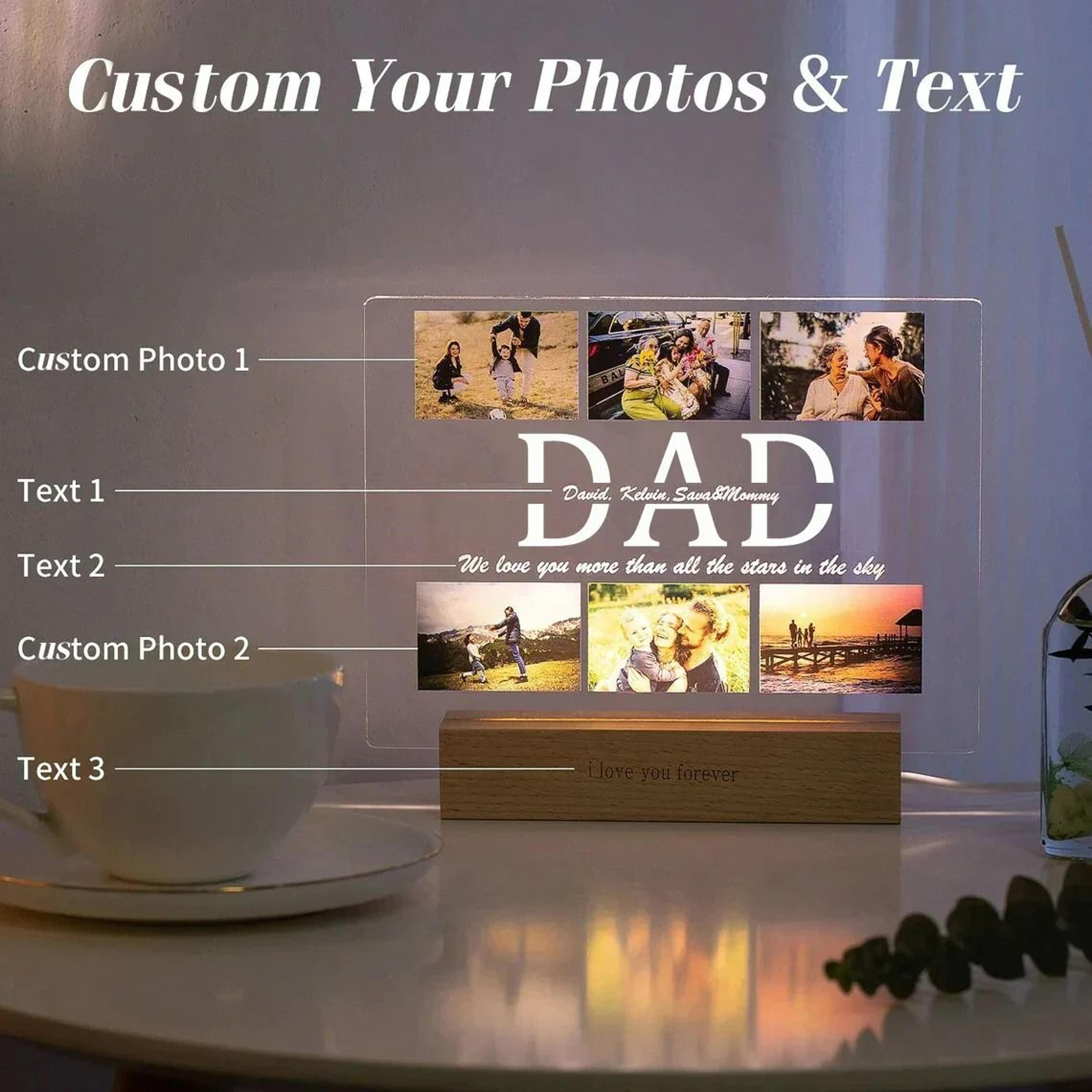 Personalized Custom Photo  Text 3D Acrylic Night Light 3
