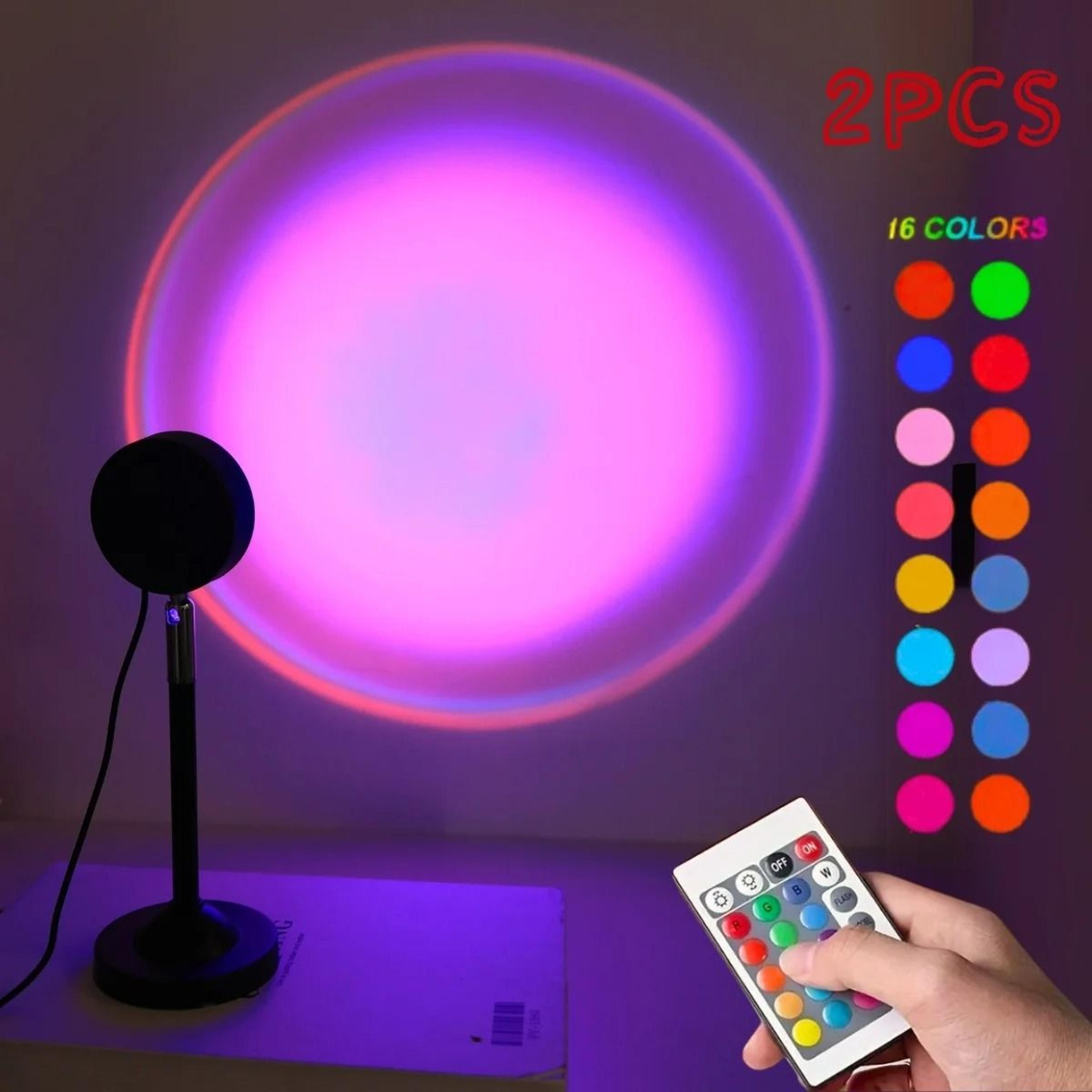 2Pack Vibrant 16Color Sunset Projection Lamp Set 7