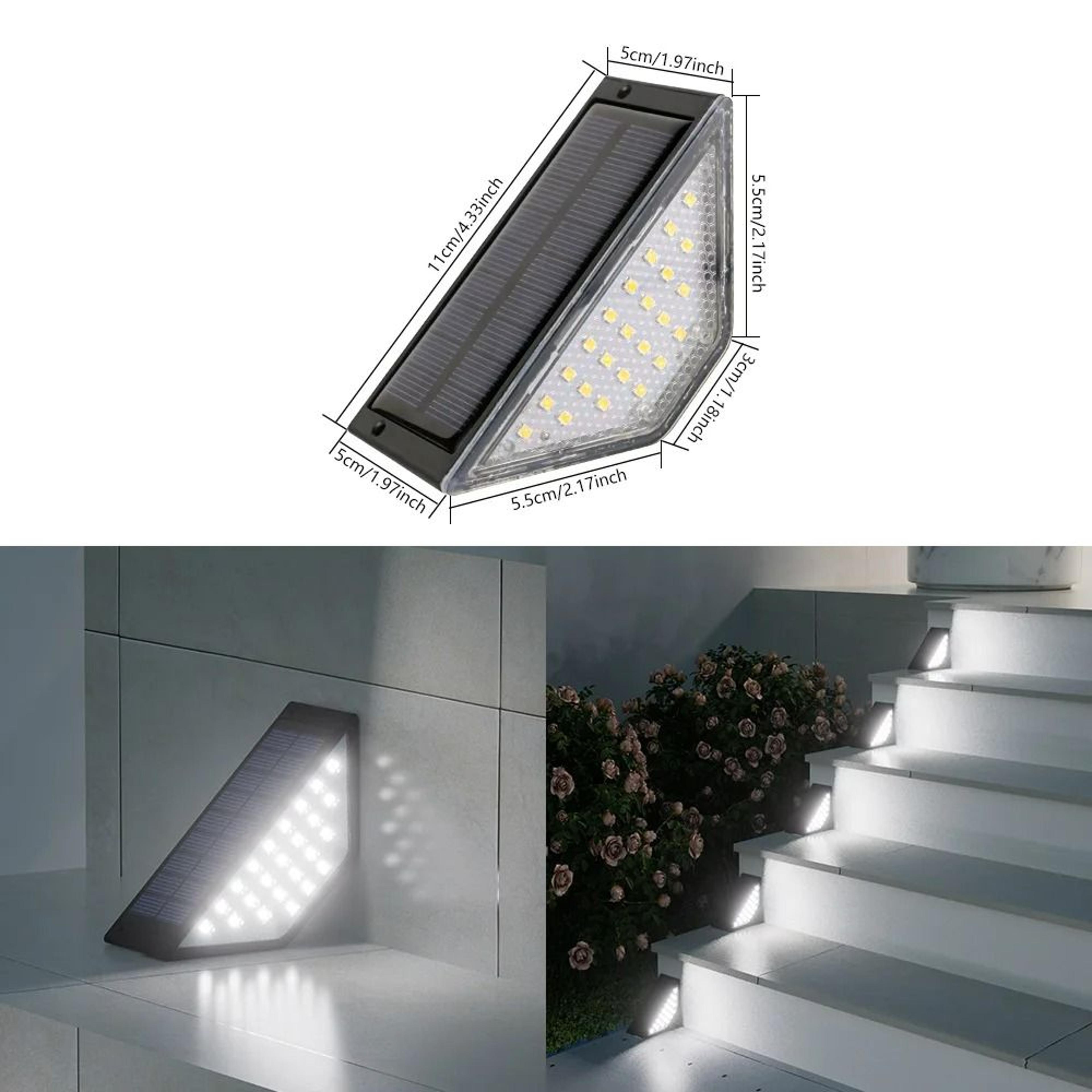 Solar Outdoor Waterproof LED Step  Stair Light Kit 9