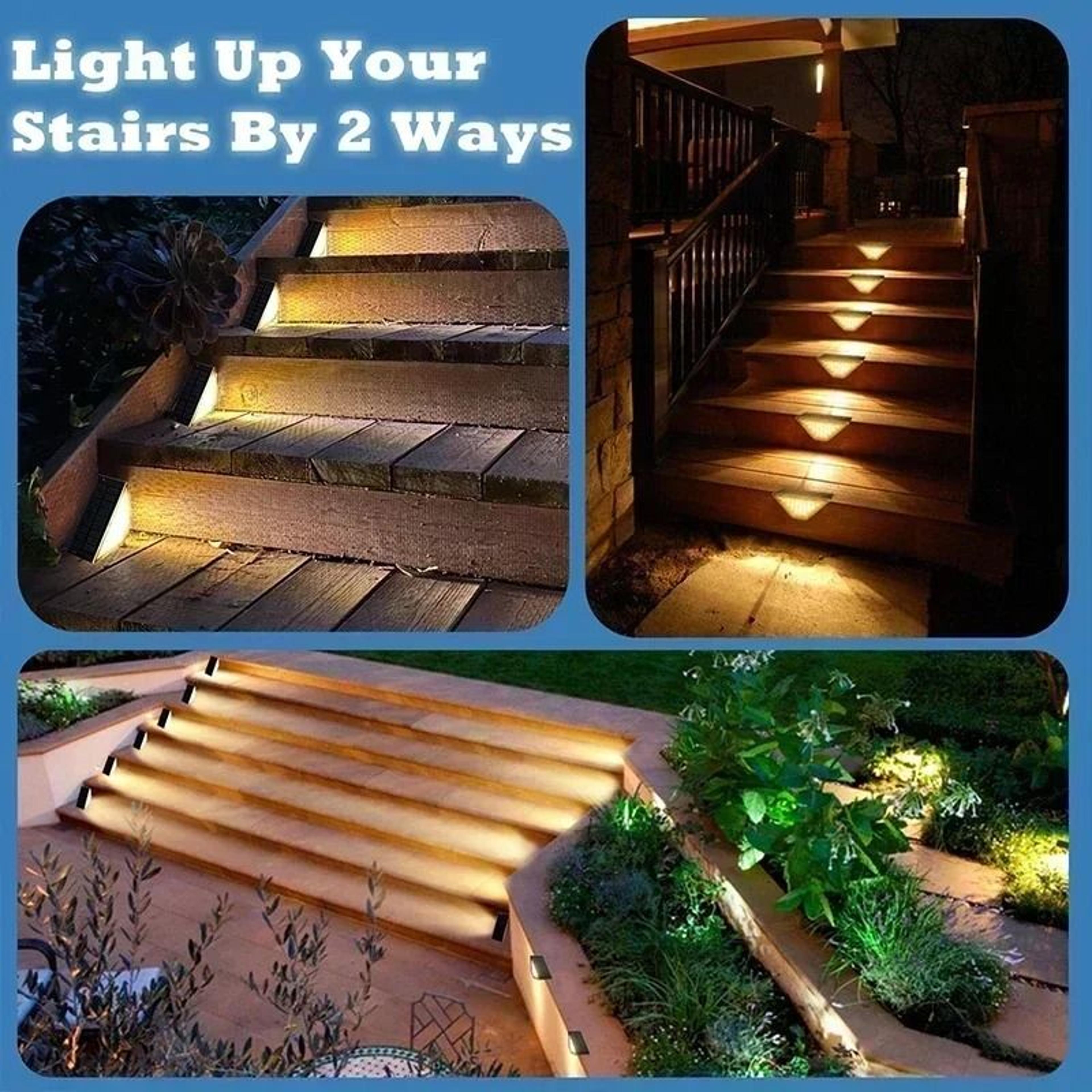 Solar Outdoor Waterproof LED Step  Stair Light Kit 3