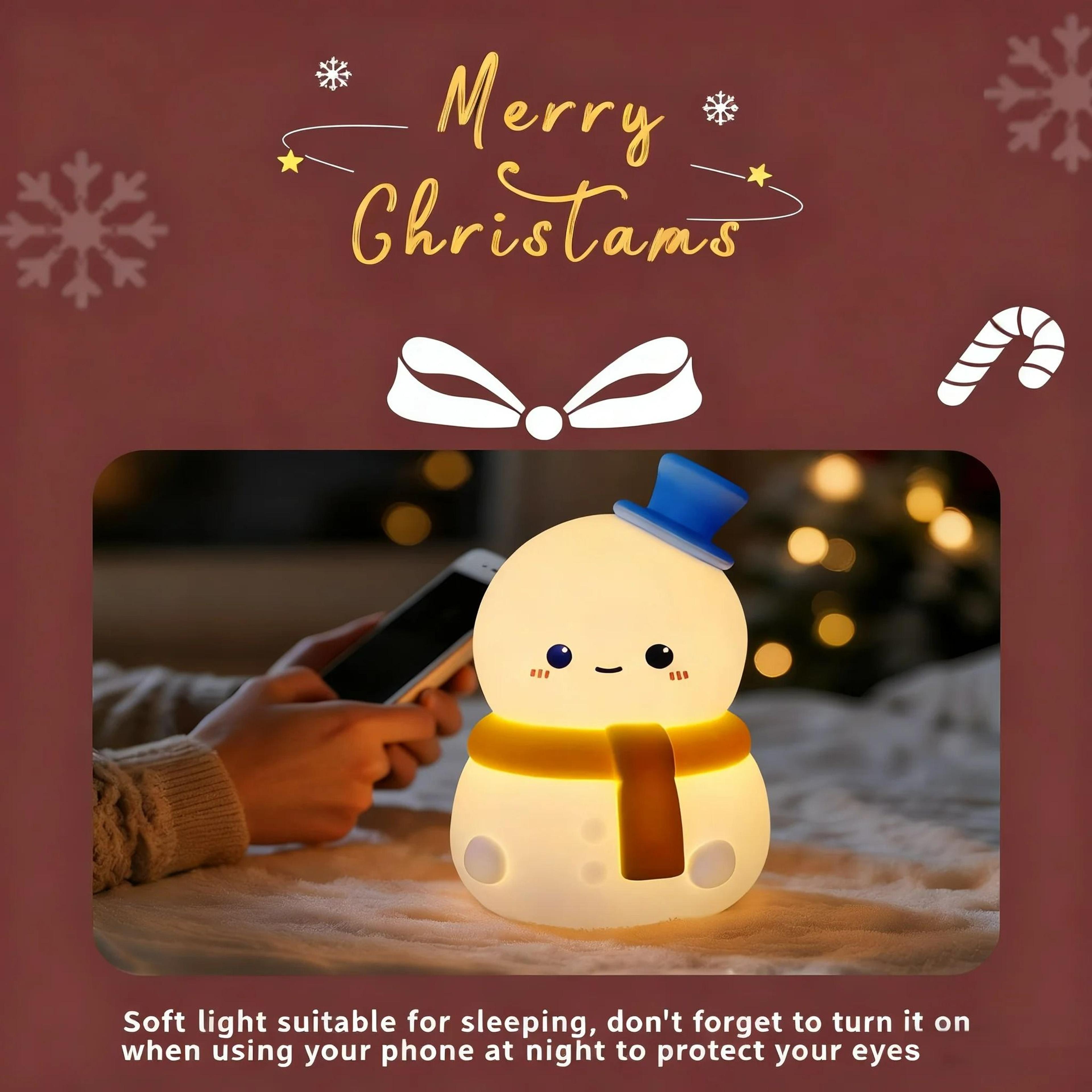 Snowman  Christmas Tree Ambient Night Light 8
