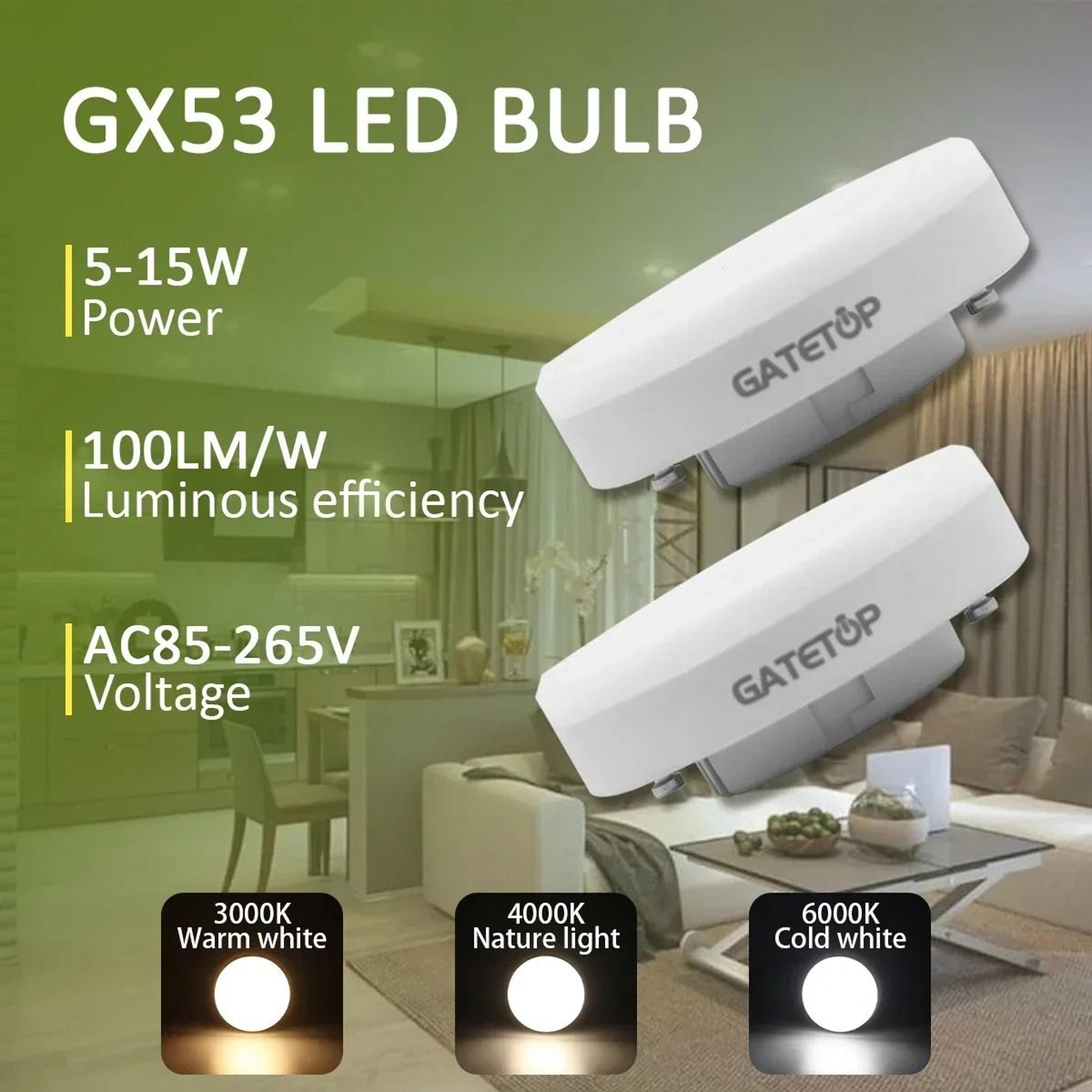 4Pack HighEfficiency GX53 LED Spotlight Bulbs 2