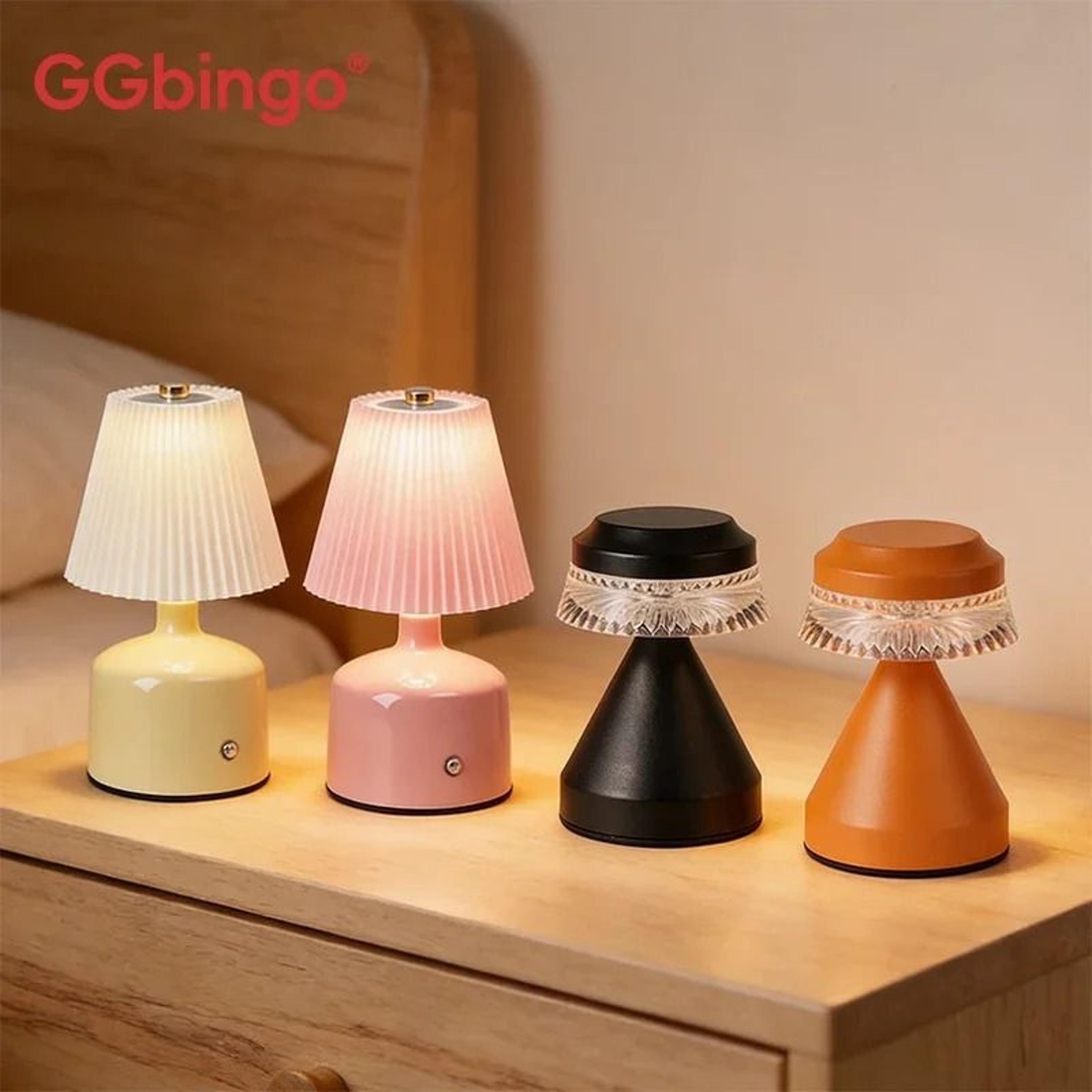 Bedroom Fabric Shade LED Night Light Table Lamp 0