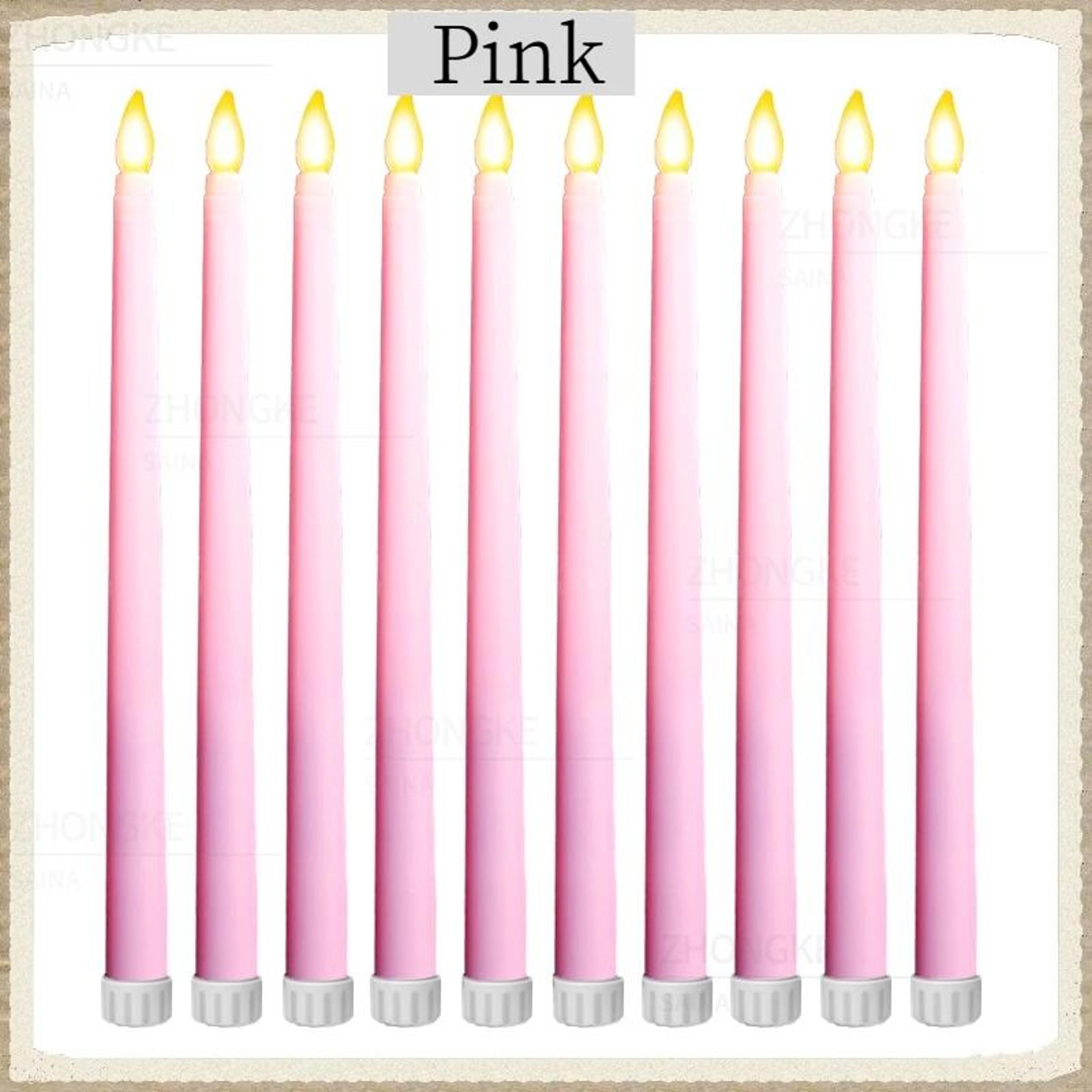 10Pack Flameless LED Taper Candle Set 8