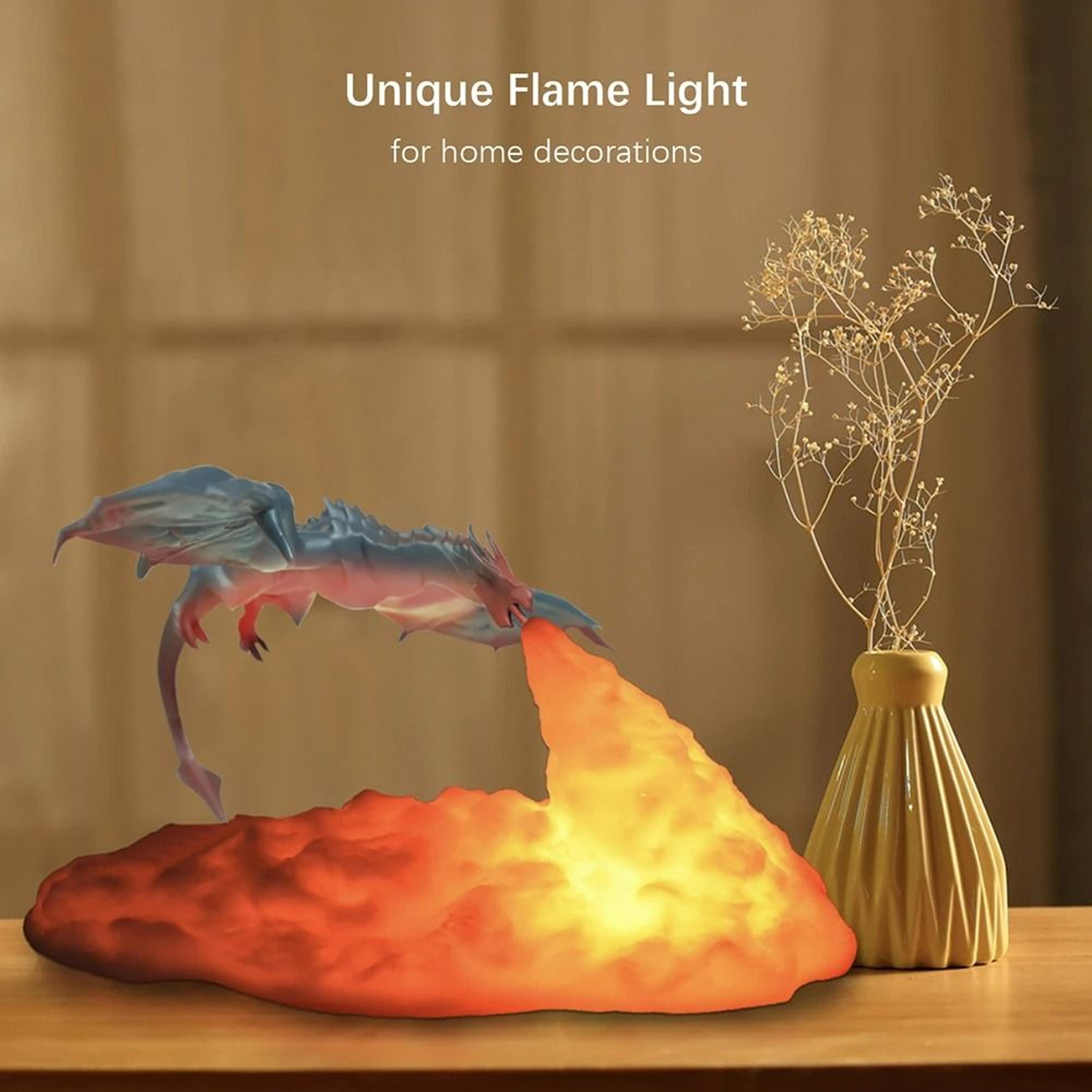 3D Printed Fire Dragon LED Desktop Lamp 3