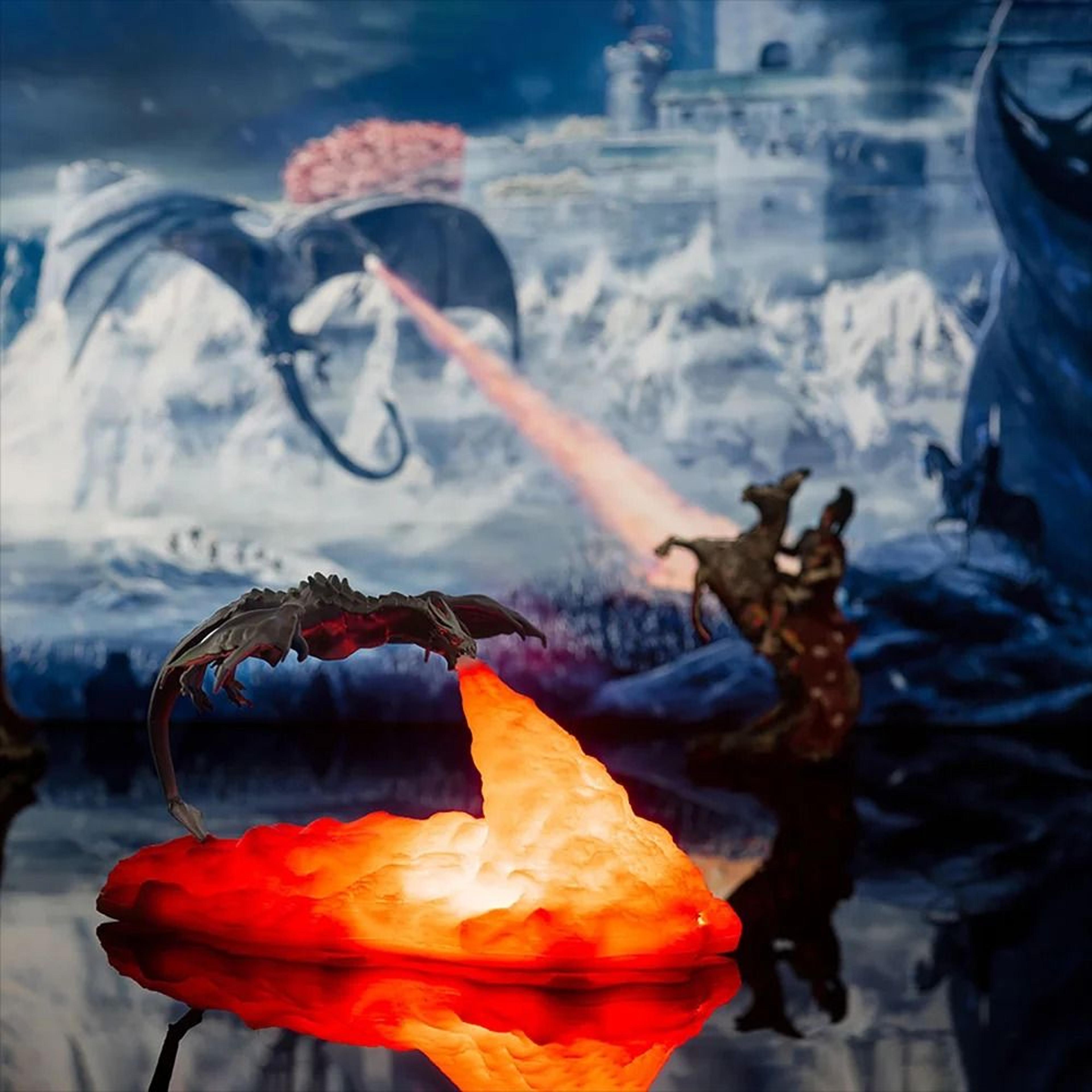 3D Printed Fire Dragon LED Desktop Lamp 5