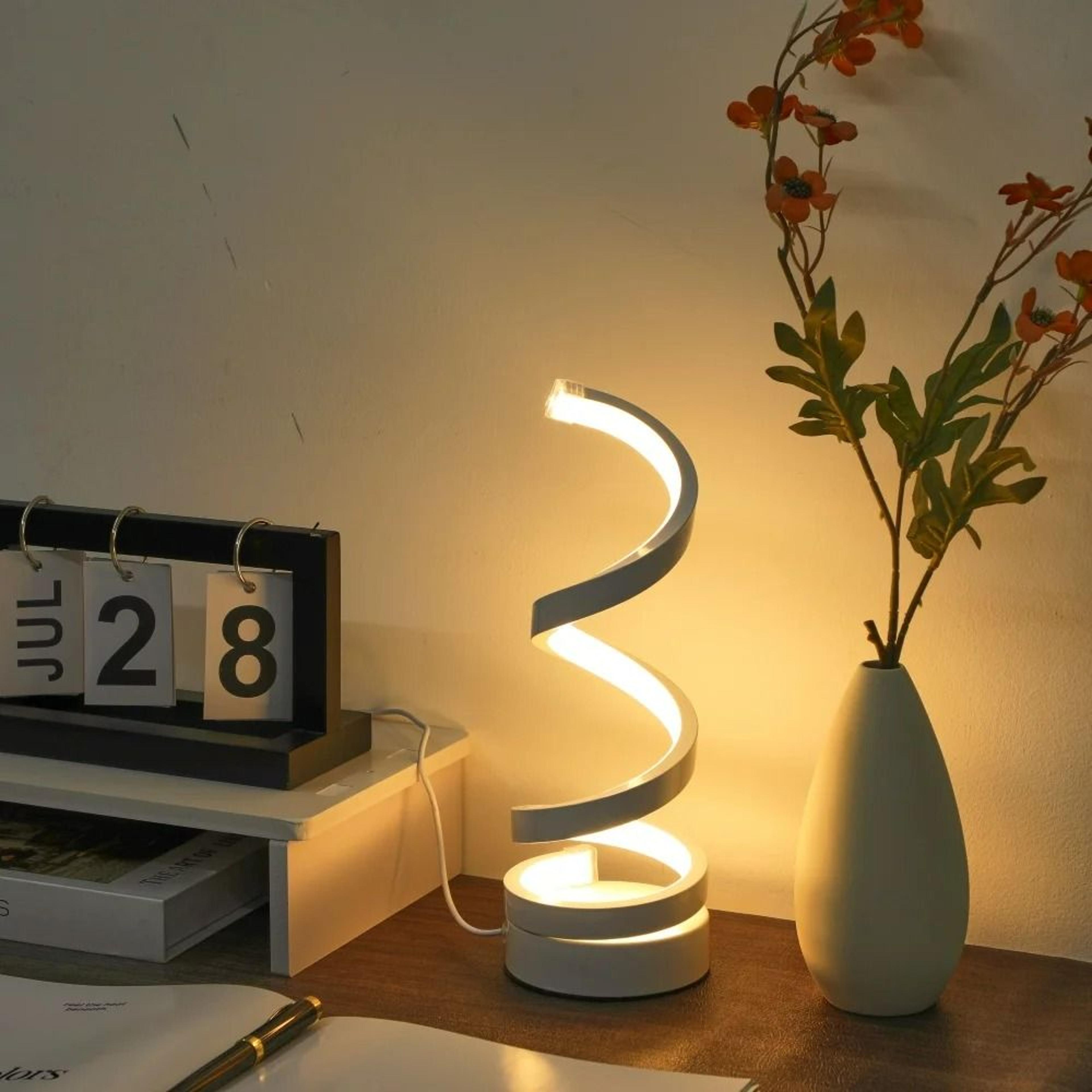 Modern Elegant White Spiral LED Desk Lamp 3