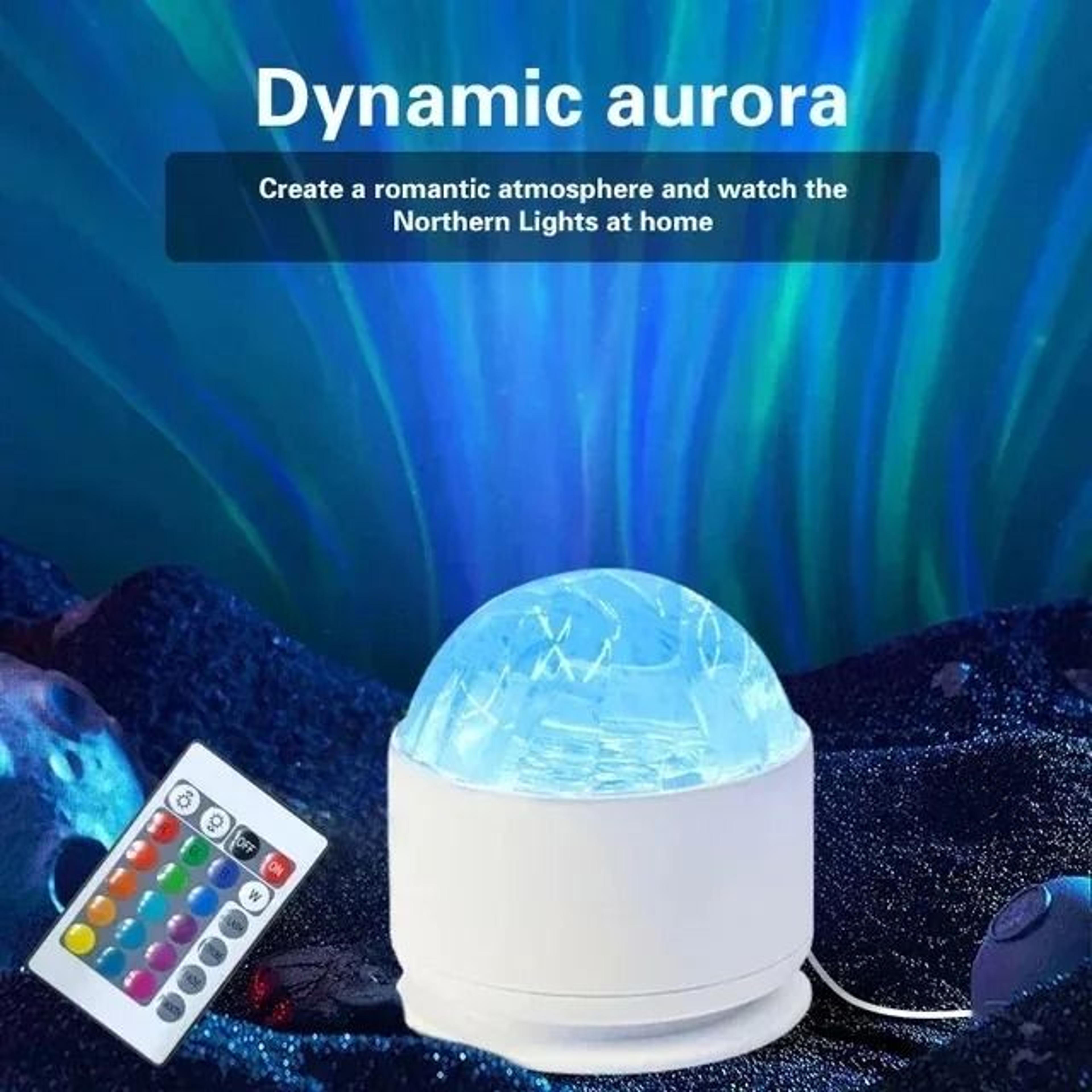 RGB 16Color Dynamic Water Ripple  Aurora LED Table Lamp 8