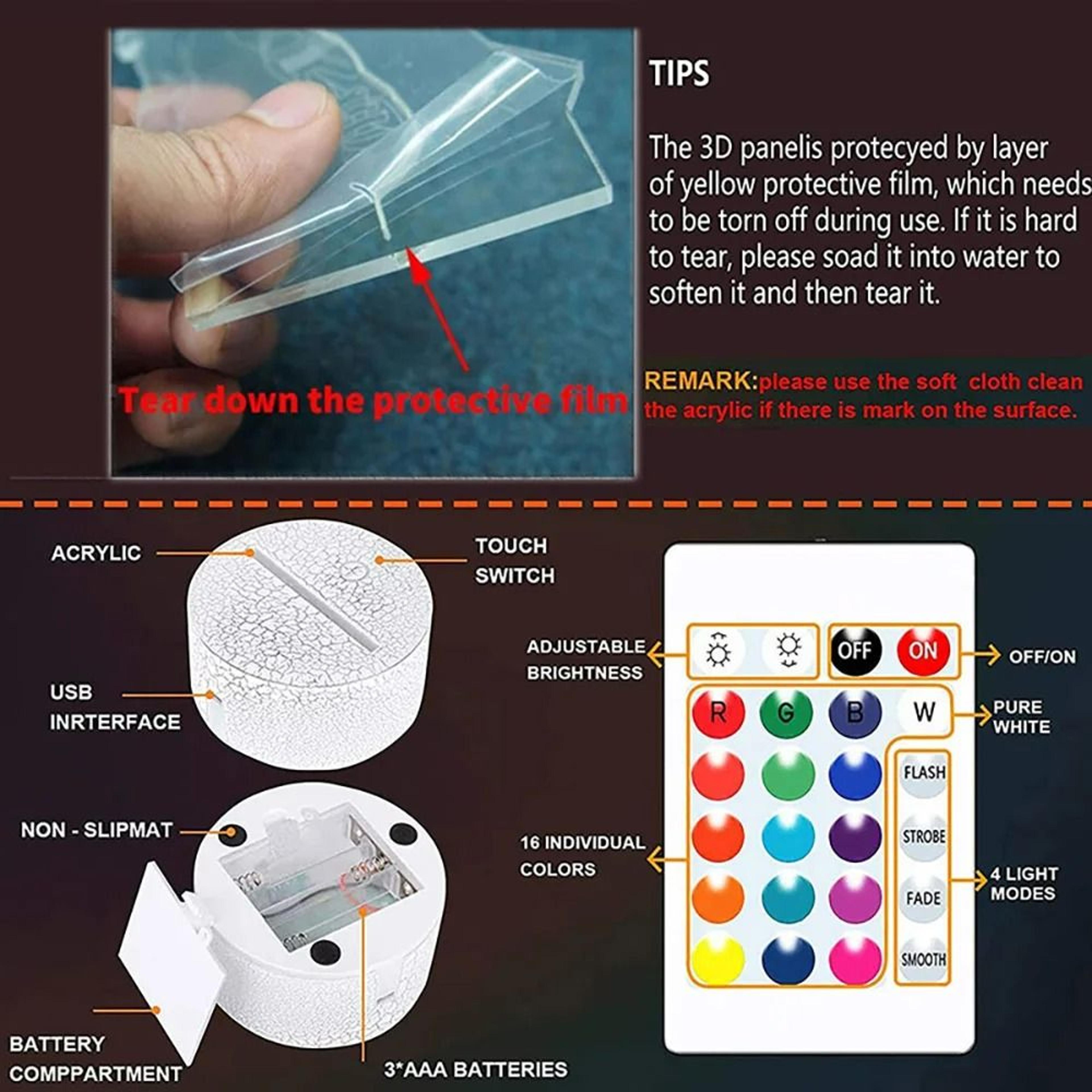 3D Optical Illusion Acrylic LED Desk Light 5