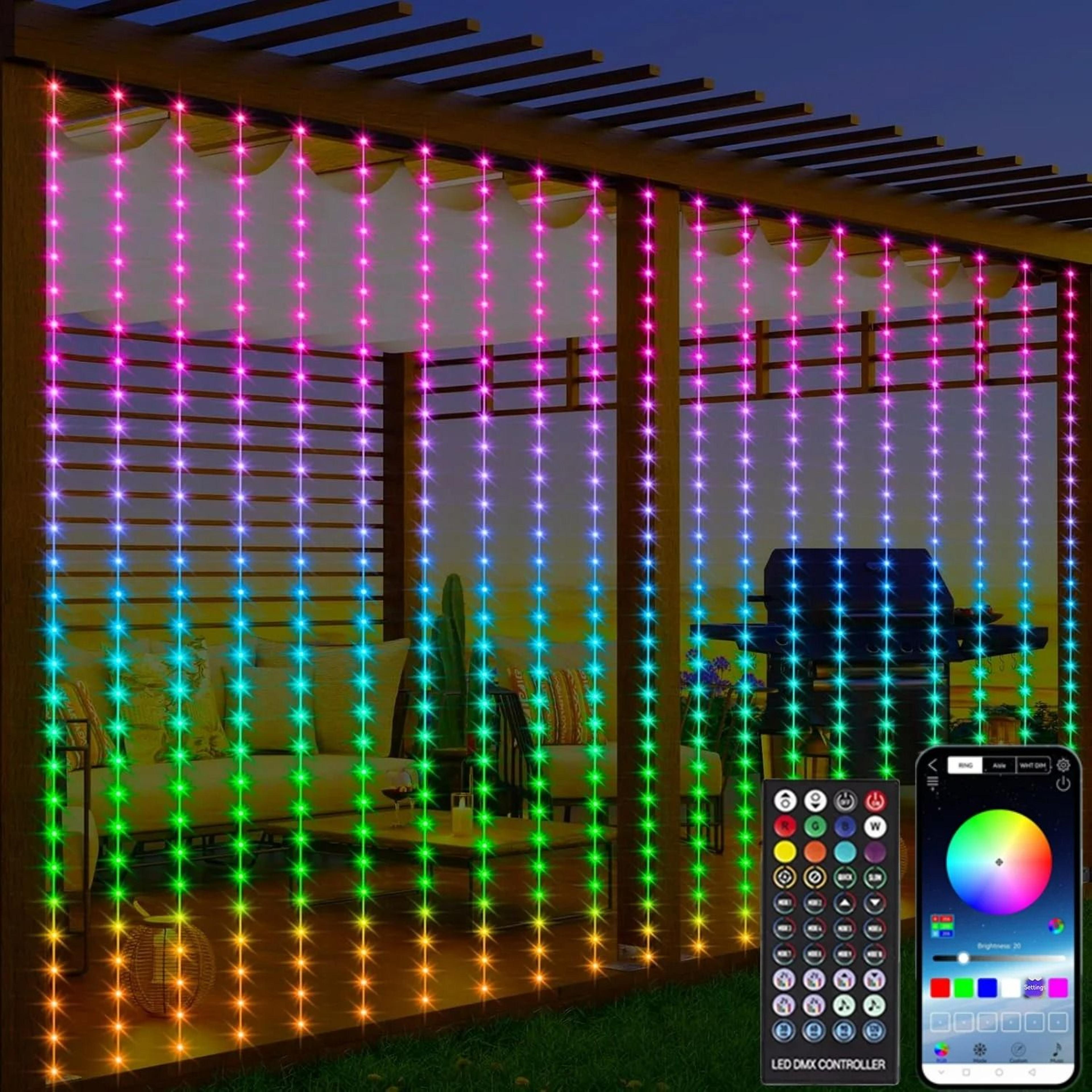 RGB Smart AppControlled LED Curtain String Lights 0
