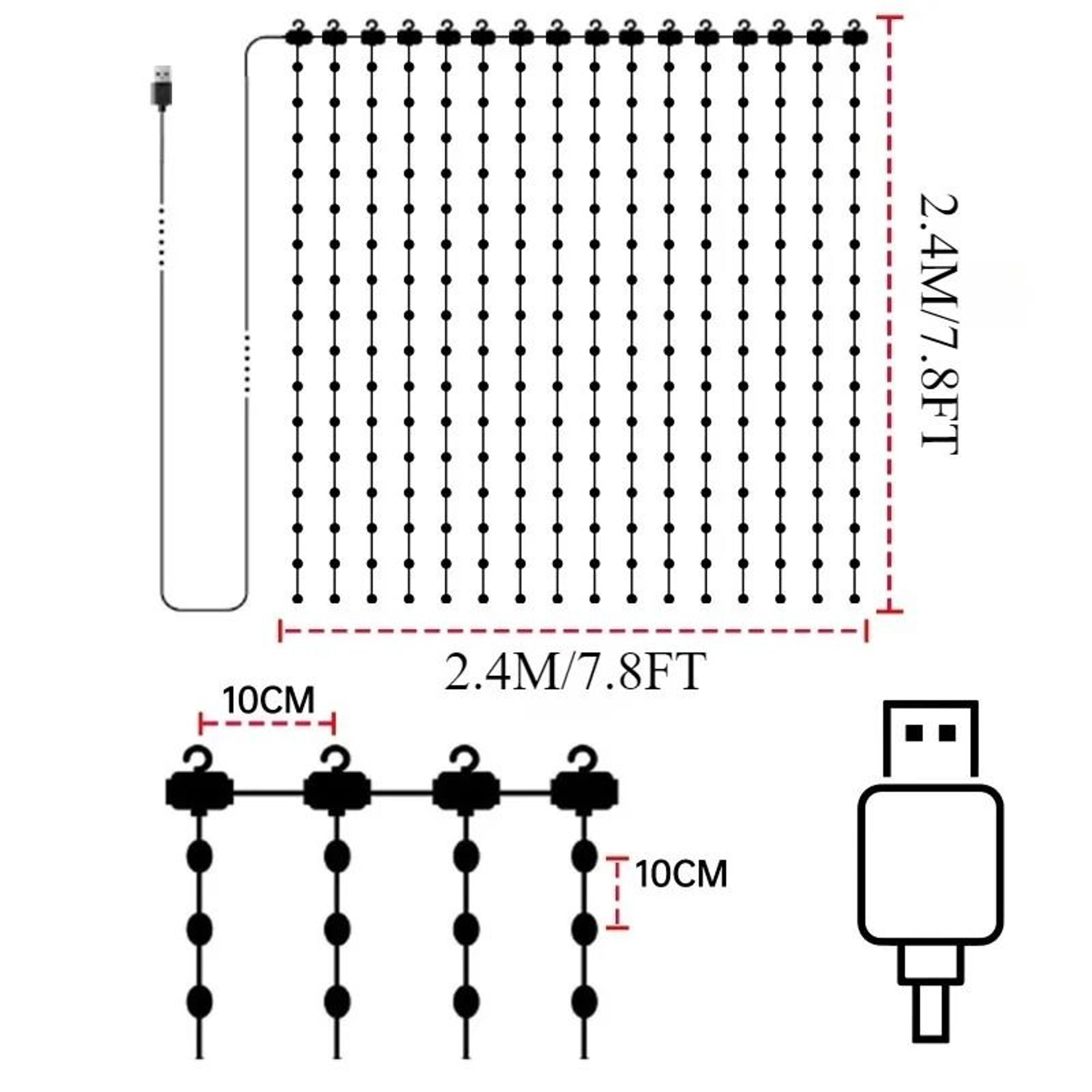 Smart RGB LED Curtain Lights App Control Music Sync DIY String Lights 11