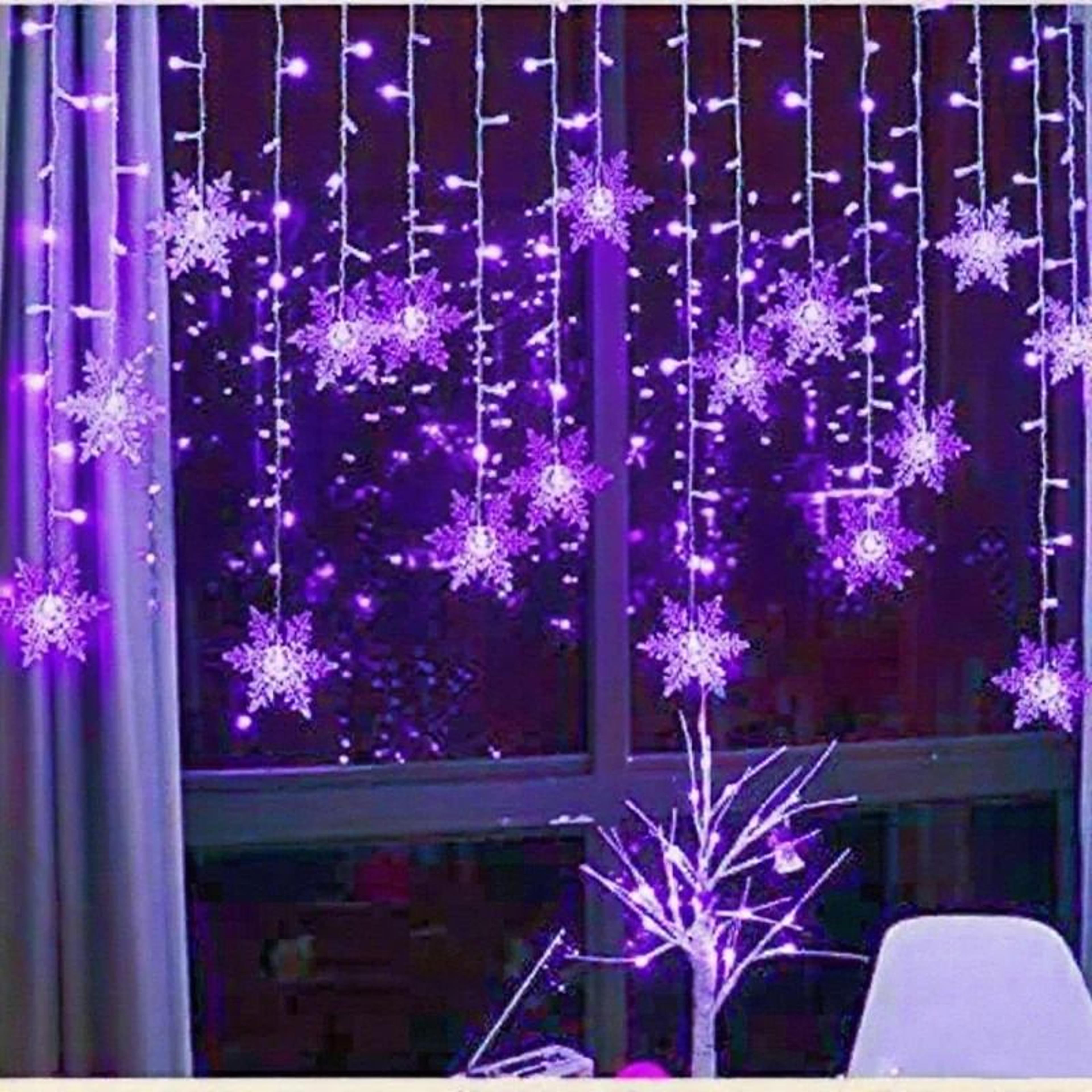 LED Snowflake Curtain String Lights Hanging Window Icicle Lights 10
