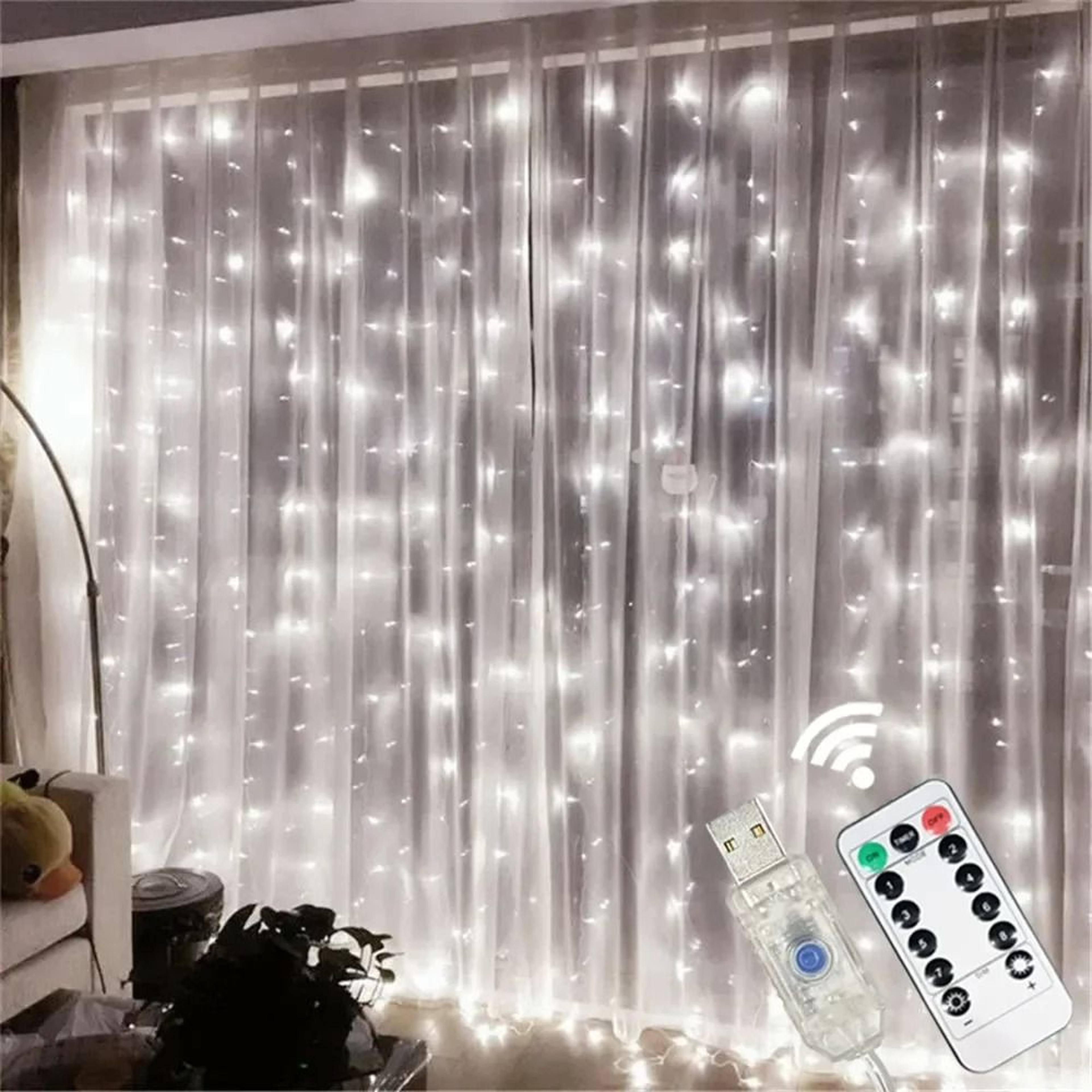 USB LED Fairy Curtain Lights Remote Control Hanging String Lights 8 Mode 3