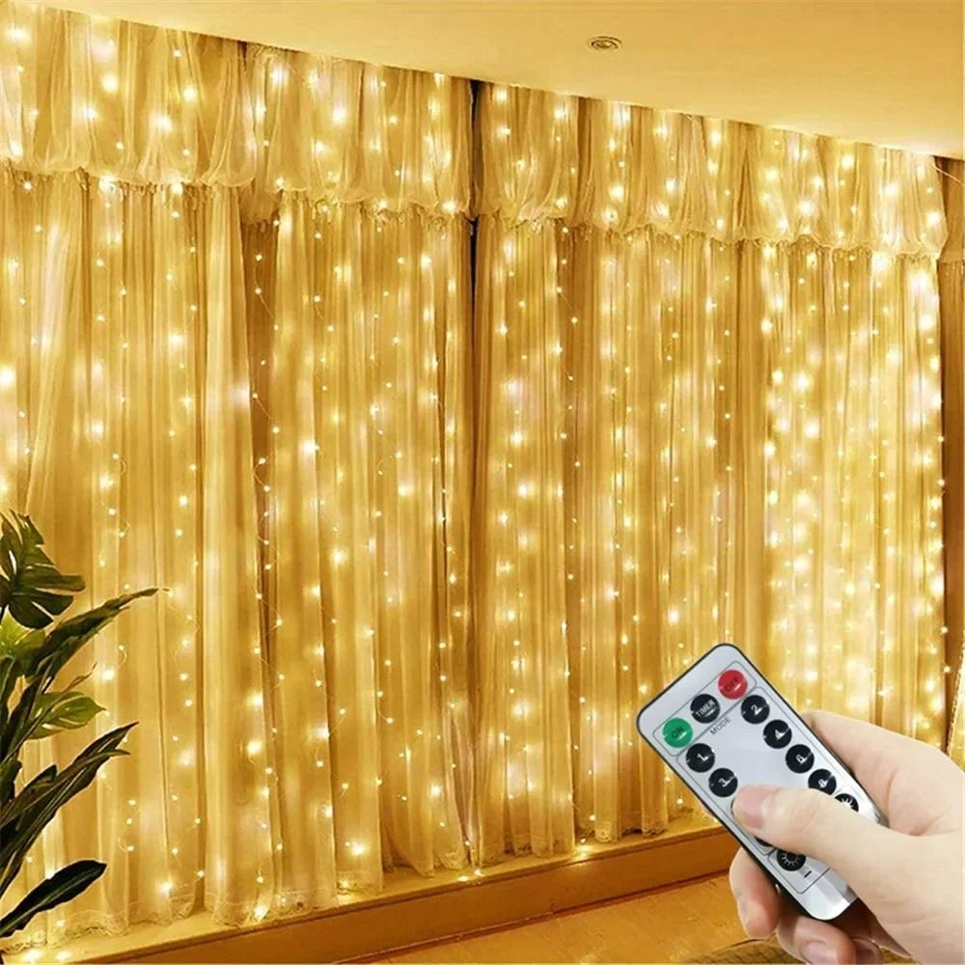 USB LED Fairy Curtain Lights Remote Control Hanging String Lights 8 Mode 5