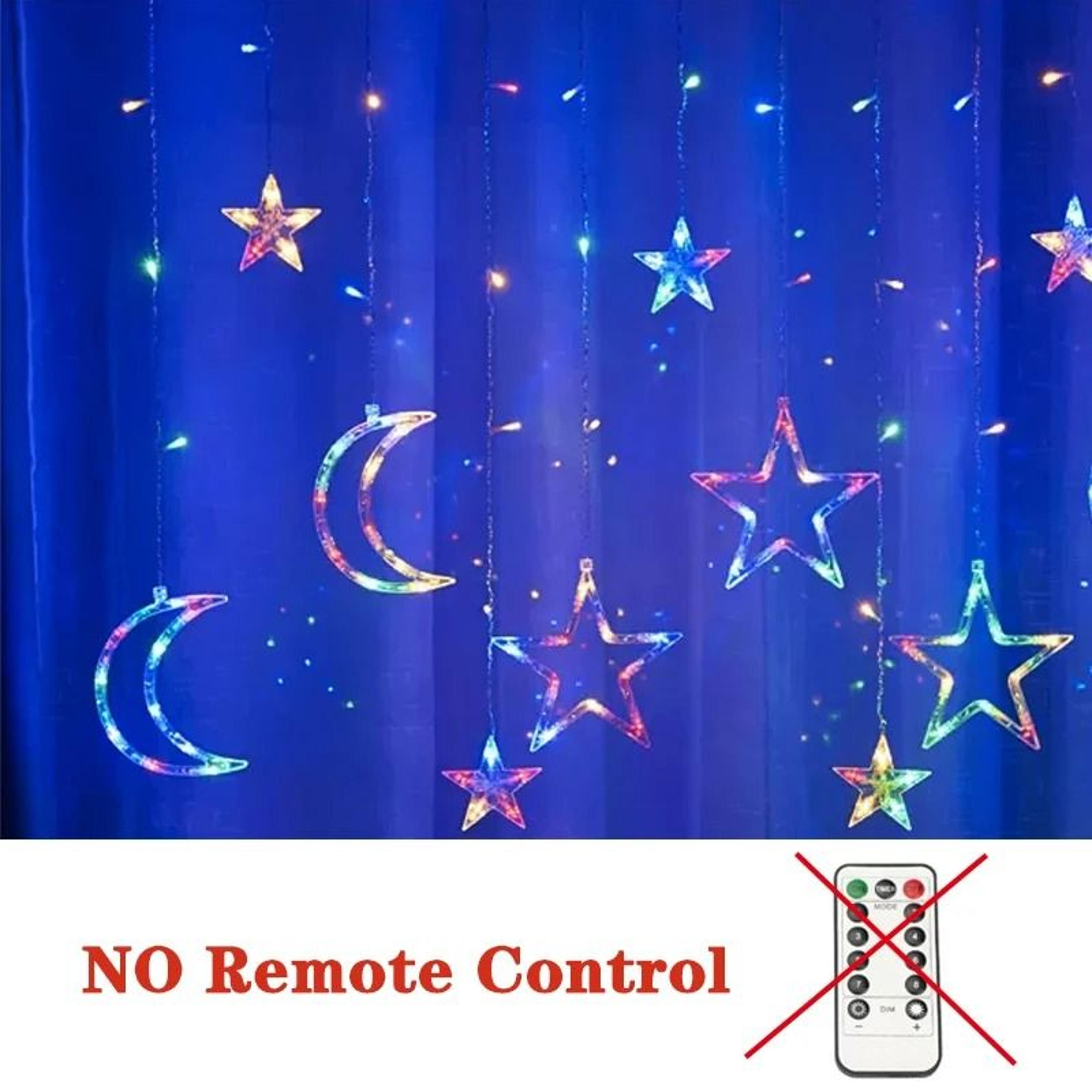 Star  Moon LED Curtain Lights PlugIn Hanging String Lights 8