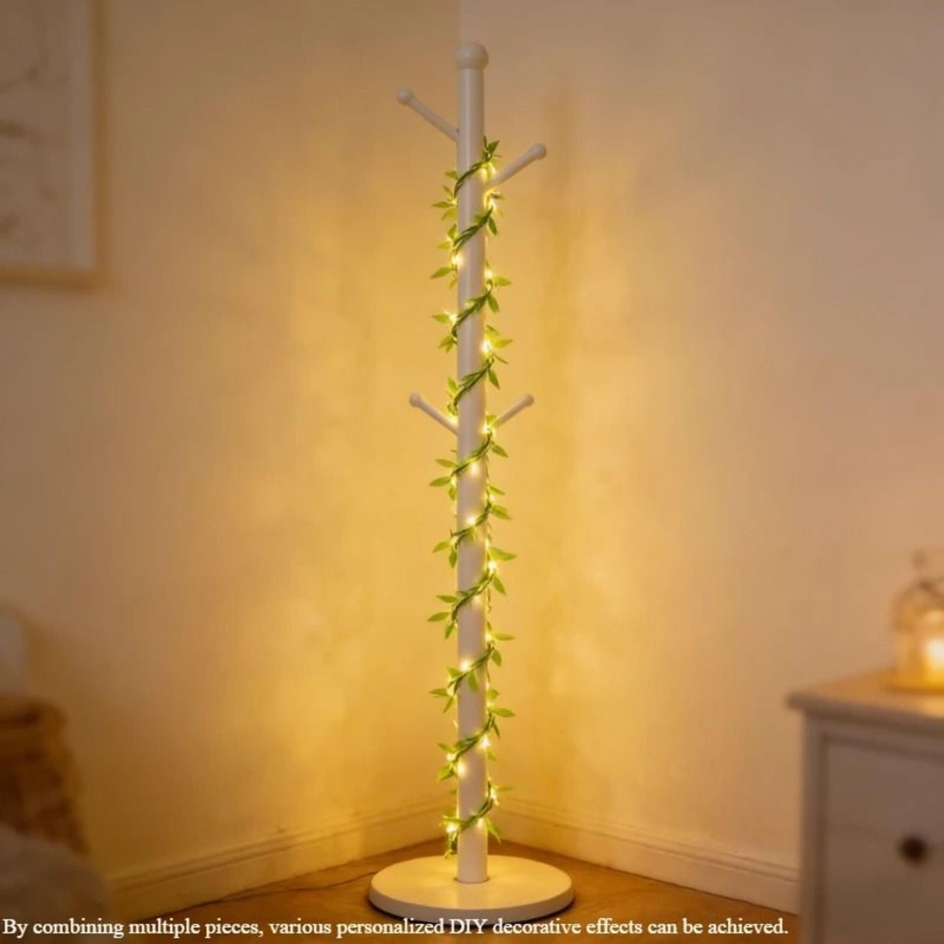 Willow Leaf LED Curtain Lights Battery Powered Copper Wire Fairy Lights 4