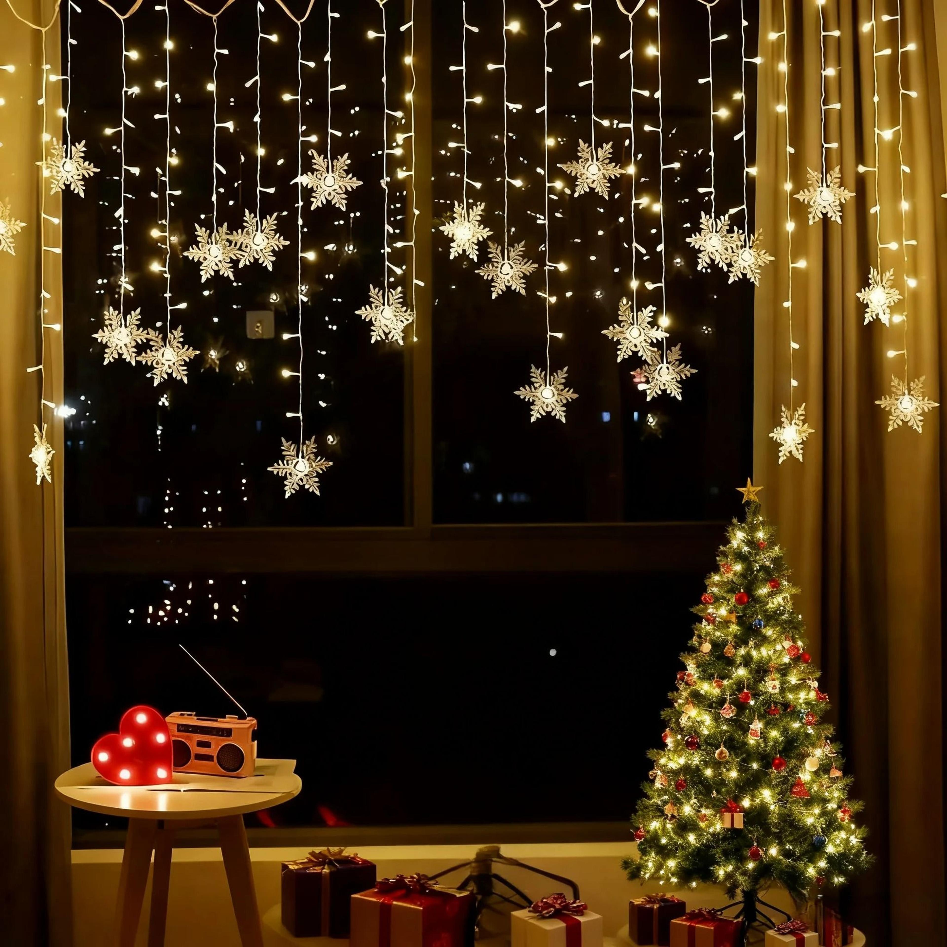 Glacier Snowflake Window Icicle LED Curtain Lights 1