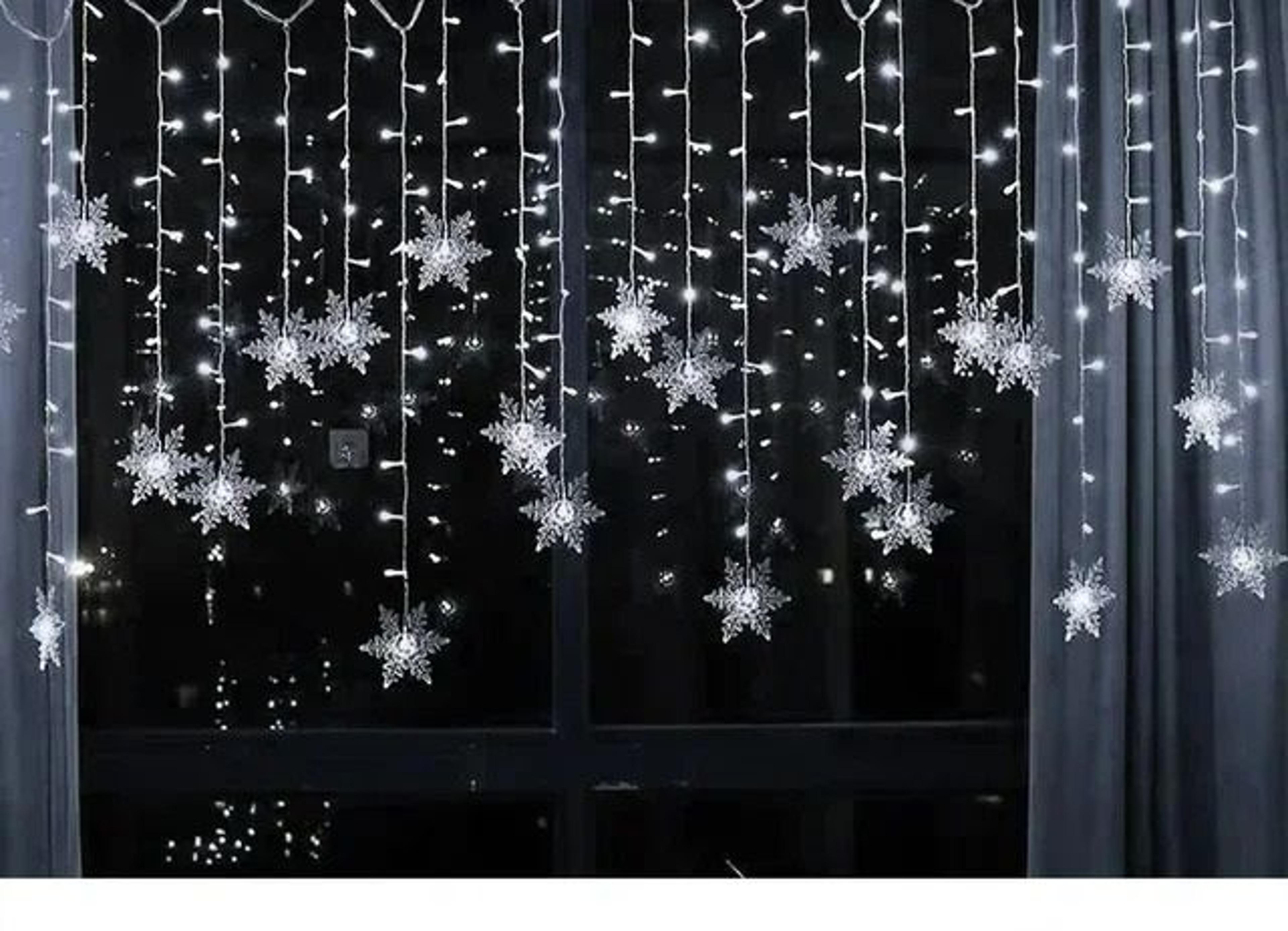 Glacier Snowflake Window Icicle LED Curtain Lights 7