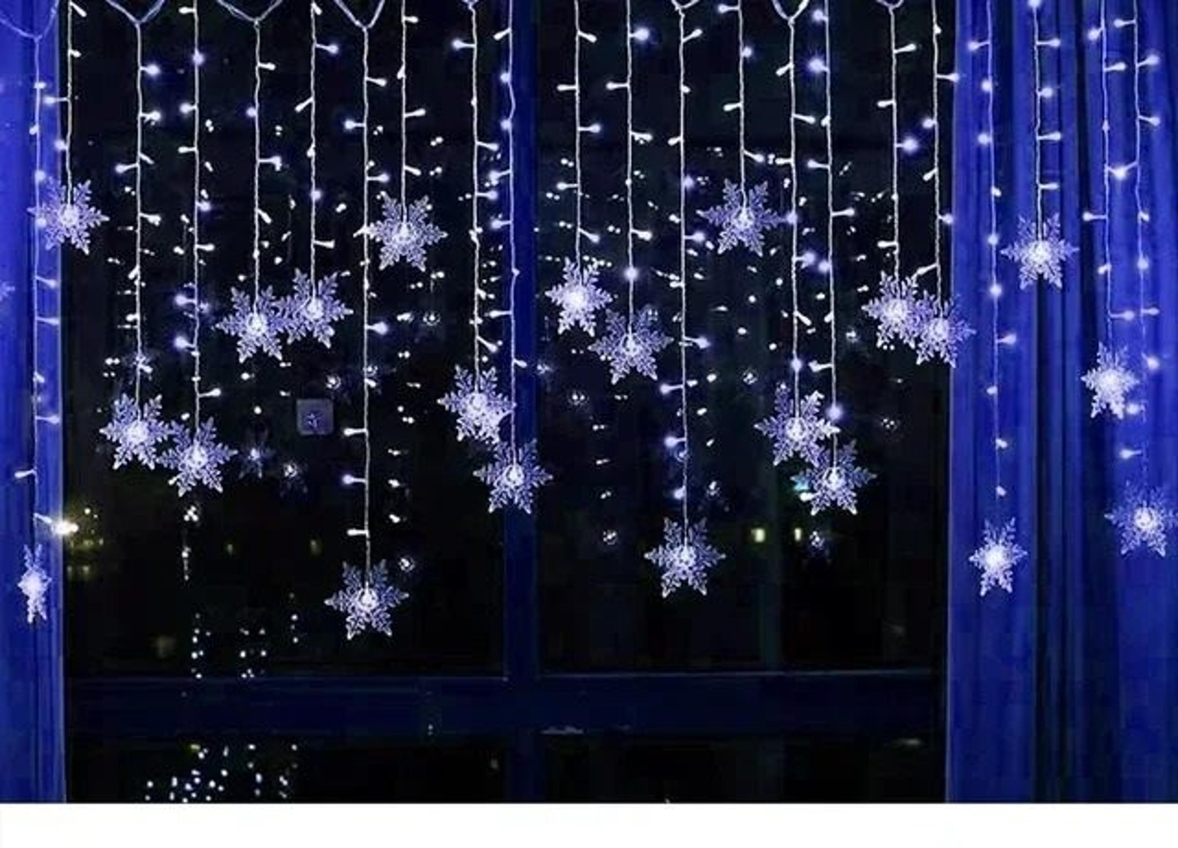 Glacier Snowflake Window Icicle LED Curtain Lights 10