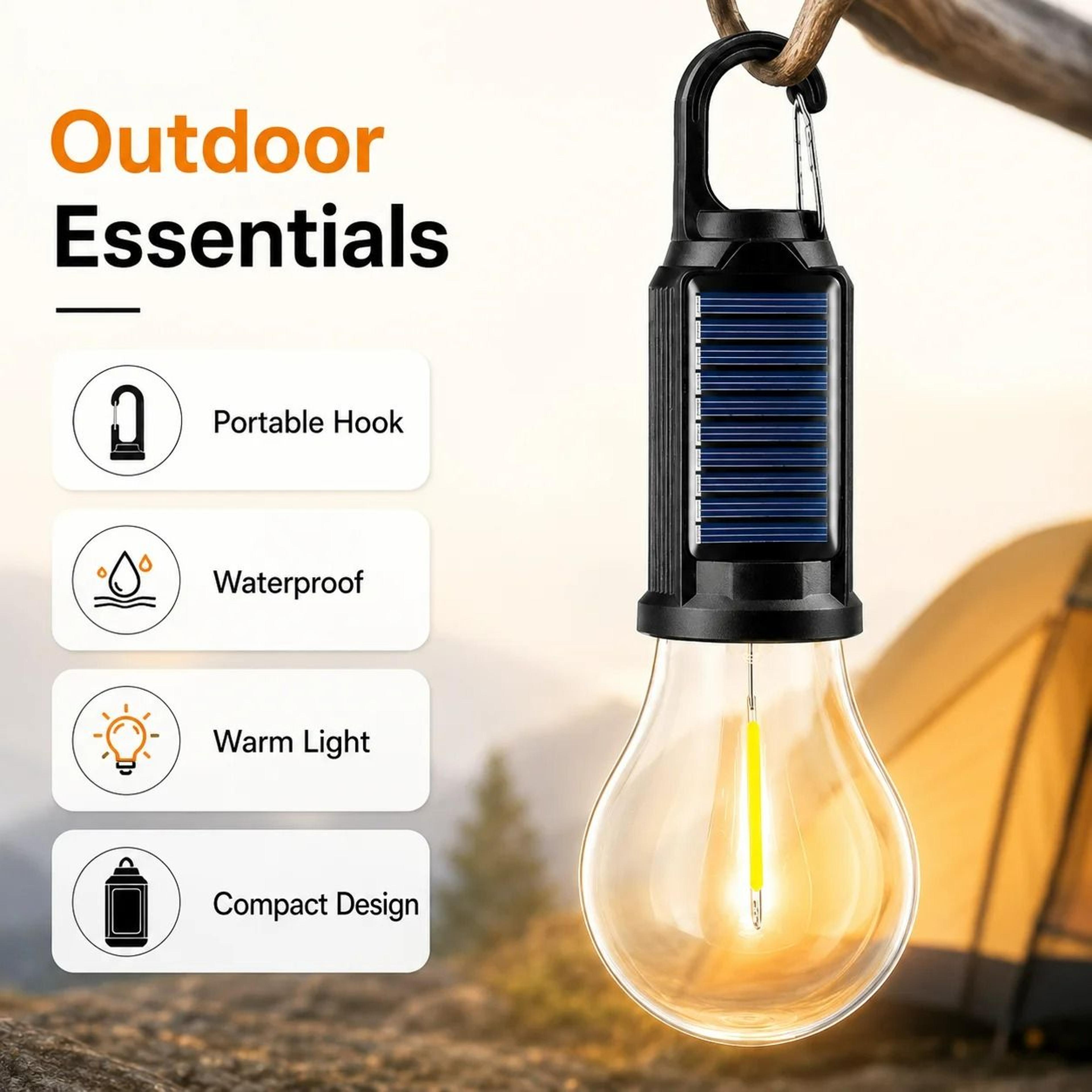 Solar  USB Rechargeable Portable Outdoor Camping Lantern 1