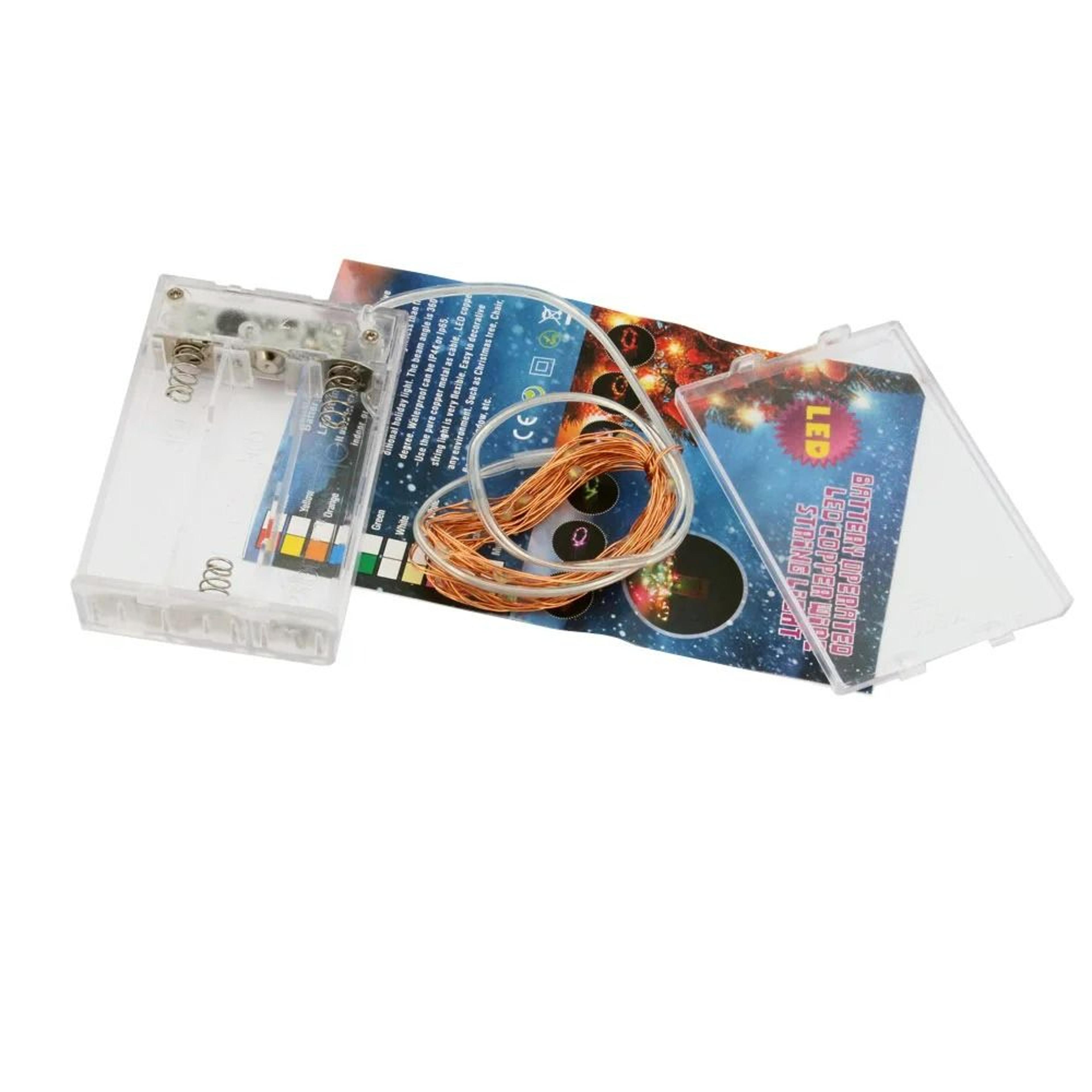BatteryPowered Copper Wire LED Fairy String Light With Timer 1