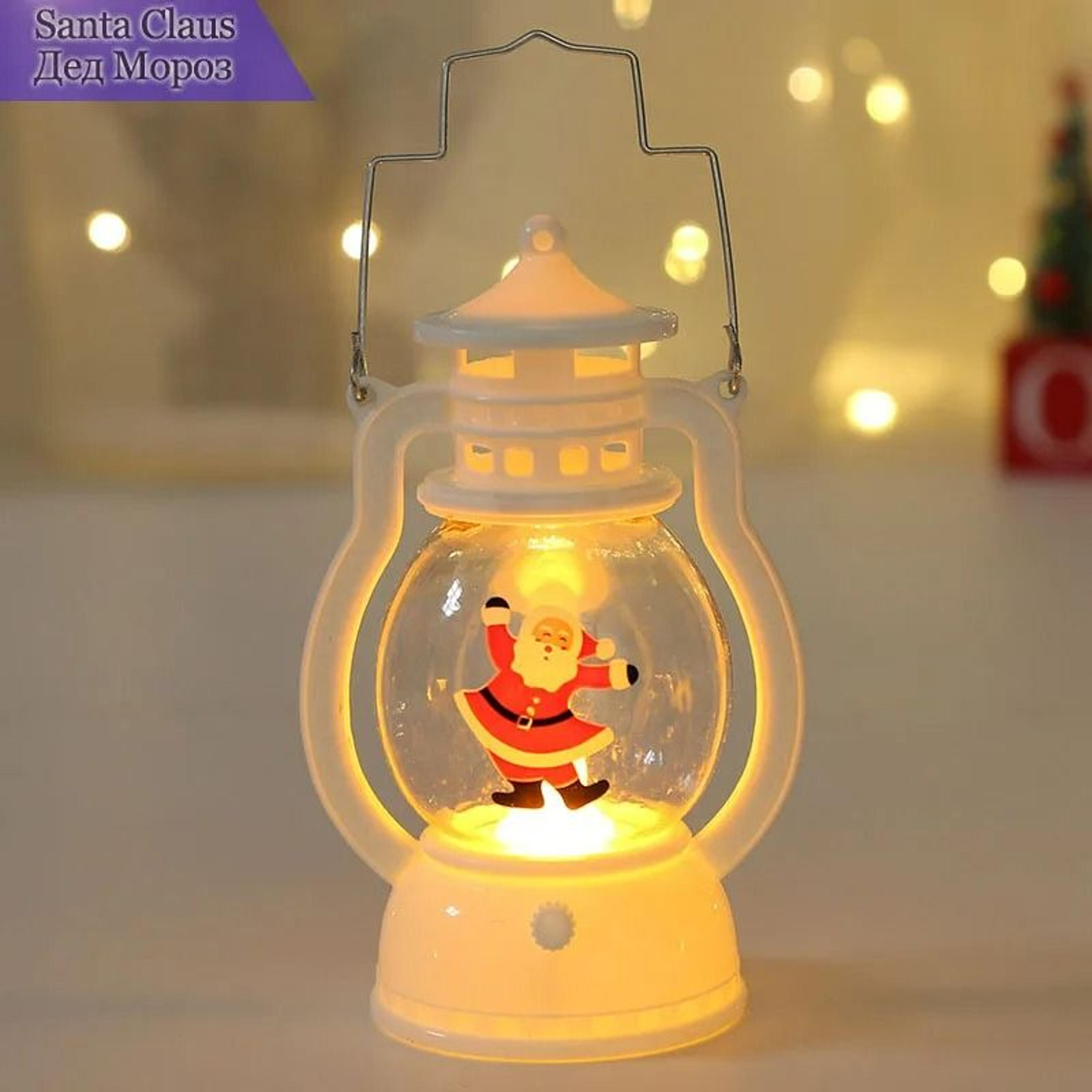 Portable LED Christmas Santa Claus  Snowman Lantern 8