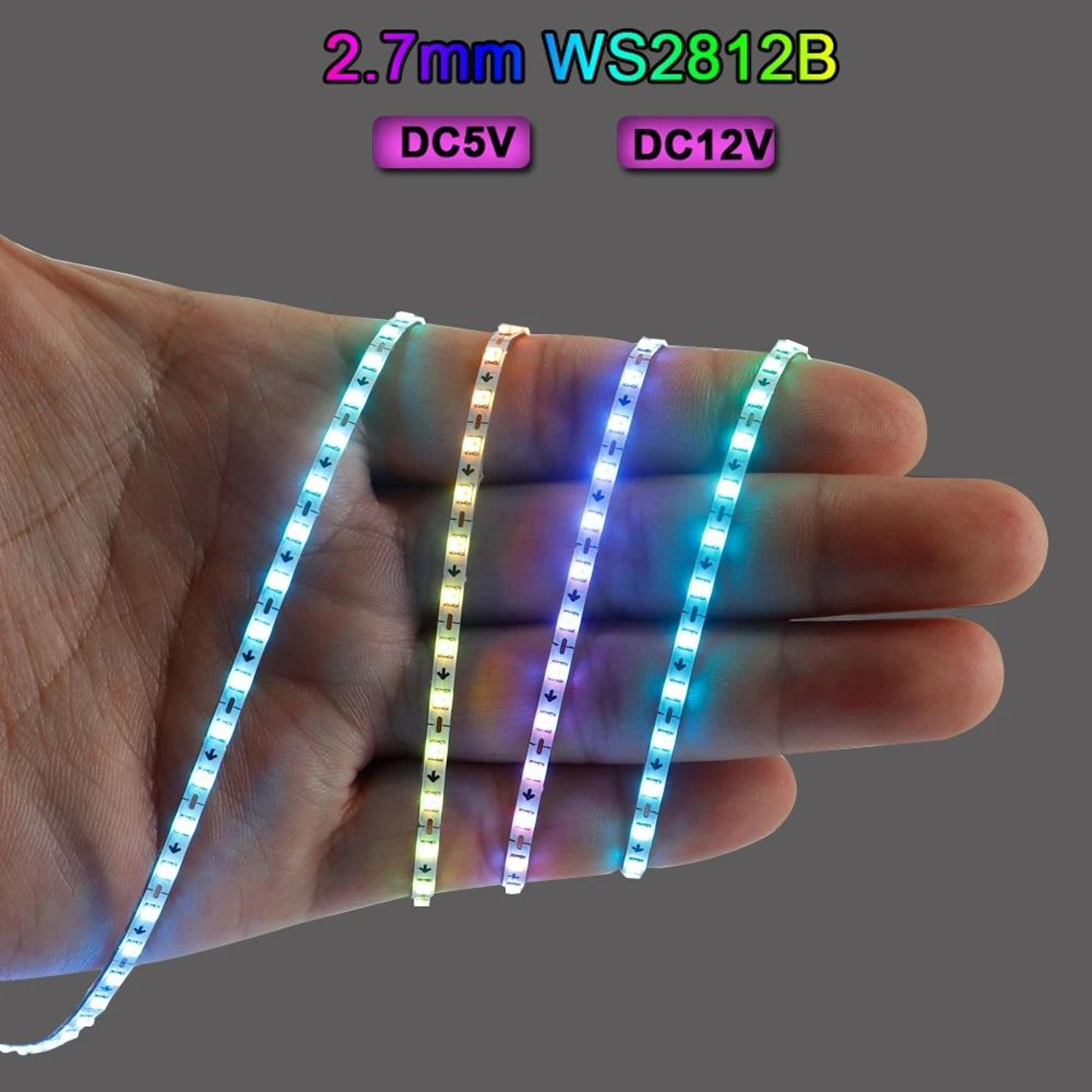 2.7mm ultra-narrow ws2812b addressable rgbic led strip light