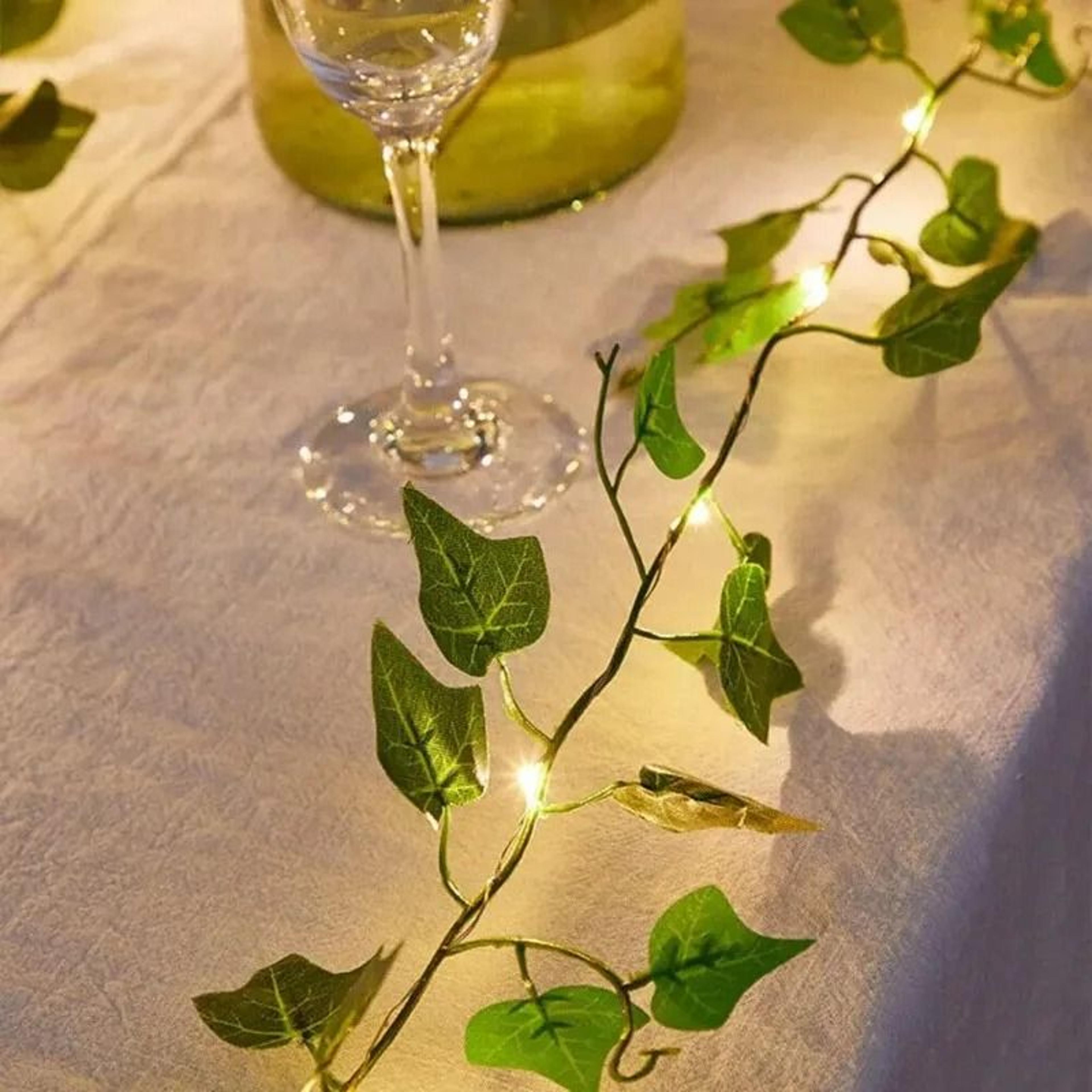 Solar Artificial Leaf  Flower Garland LED String Lights 3
