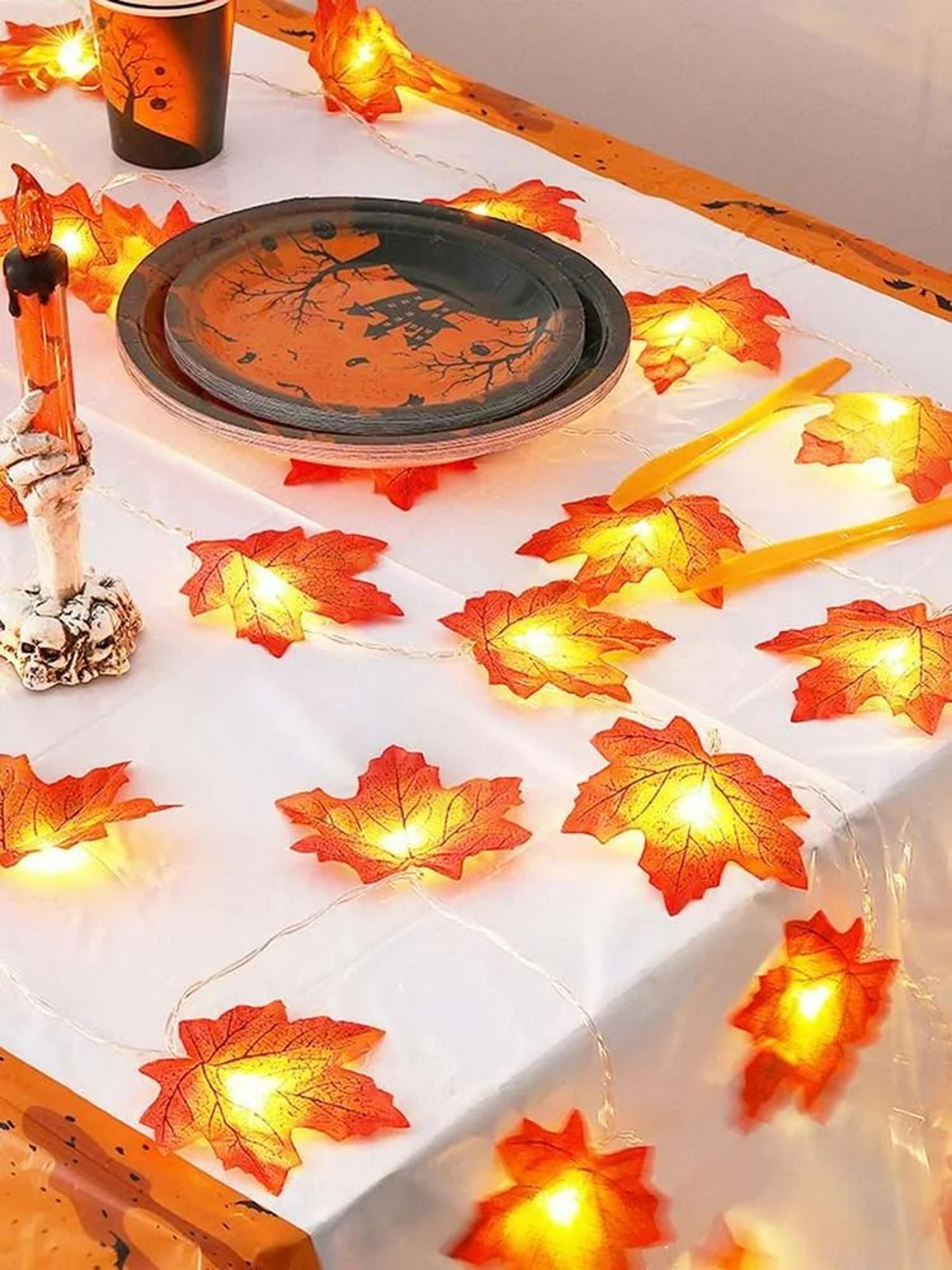 BatteryOperated Outdoor Maple Leaf LED String Lights 6