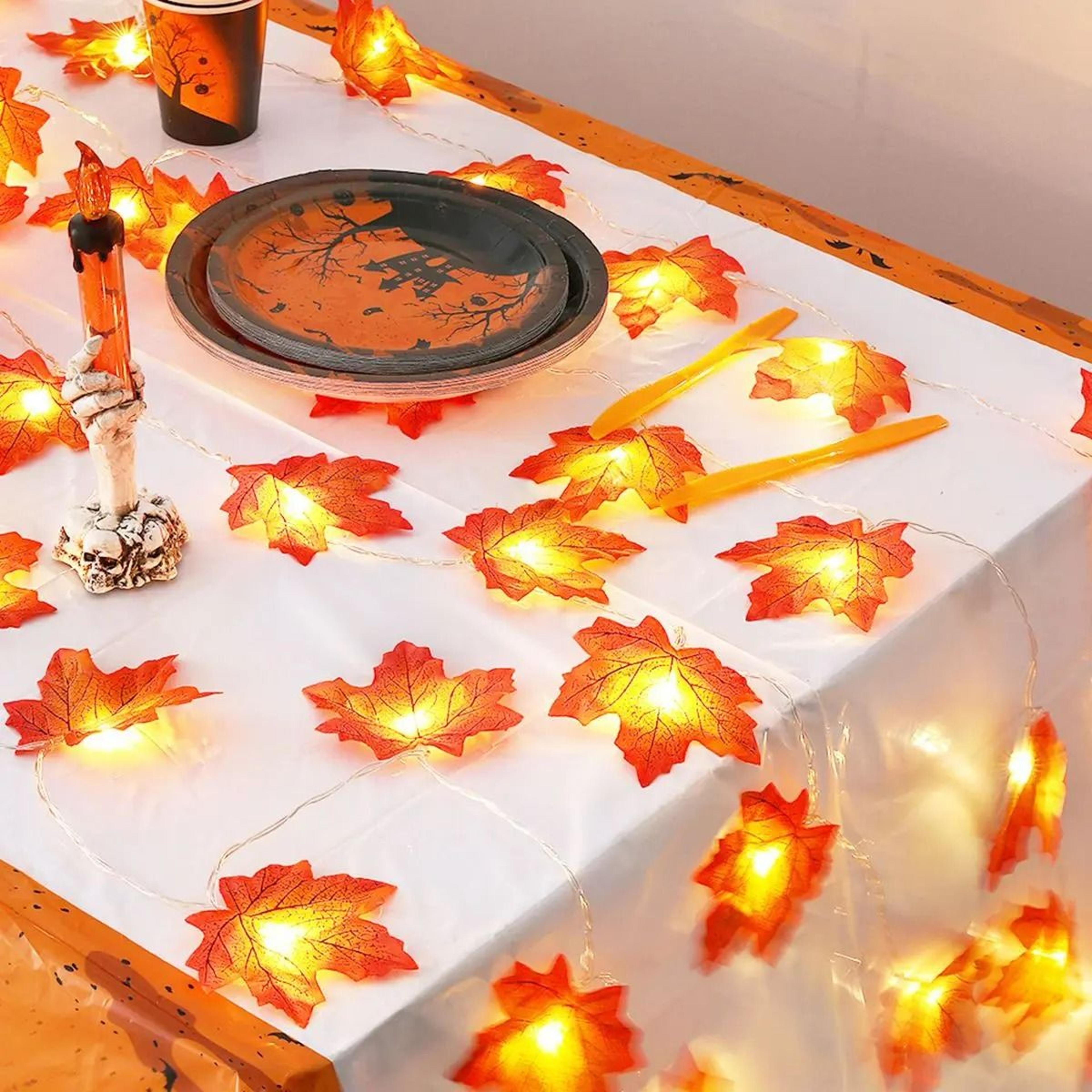 BatteryOperated Outdoor Maple Leaf LED String Lights 2