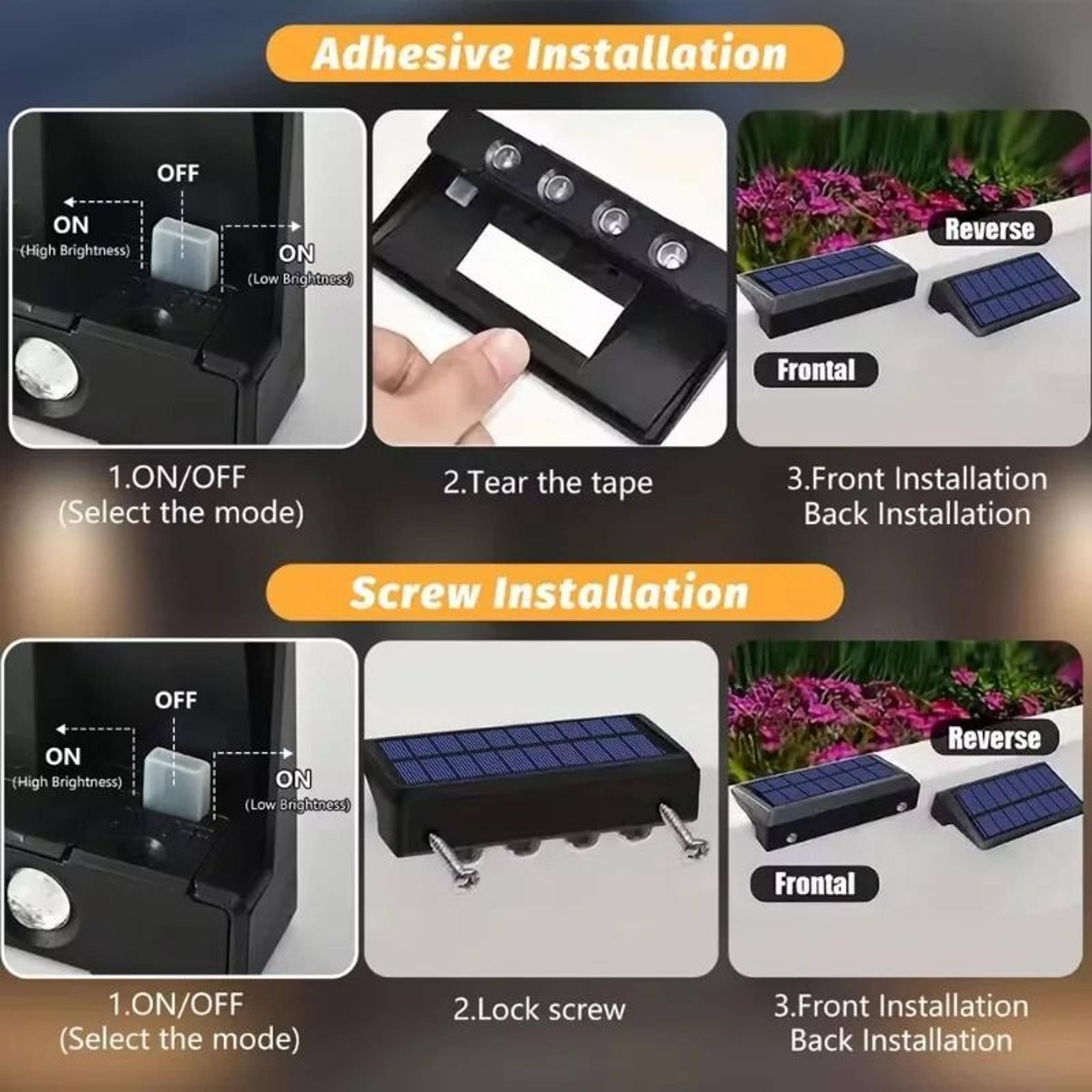 Solar Outdoor Waterproof Wall Lights 4Pack 5