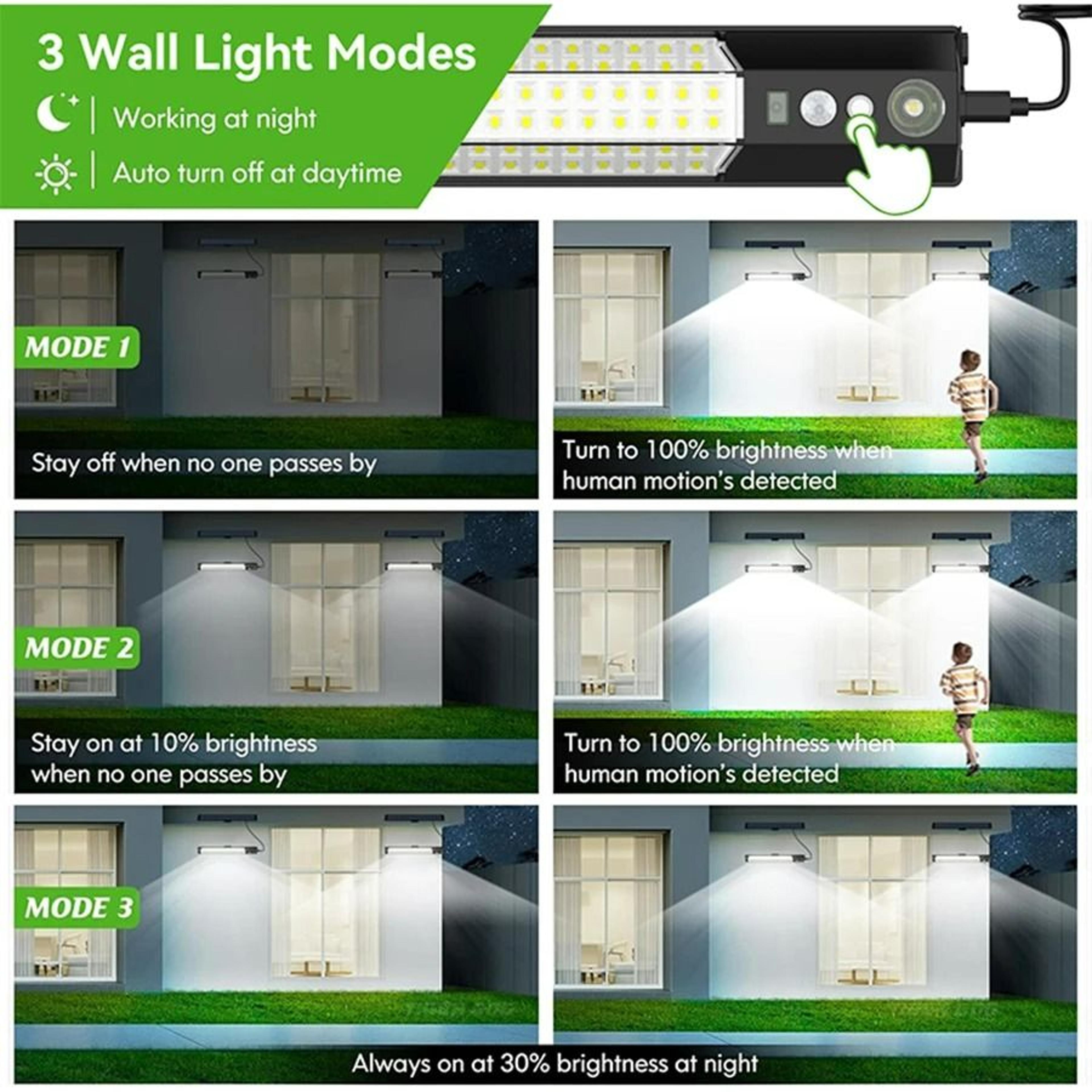 Outdoor Solar Wall Security Light With Wireless Remote Control 3