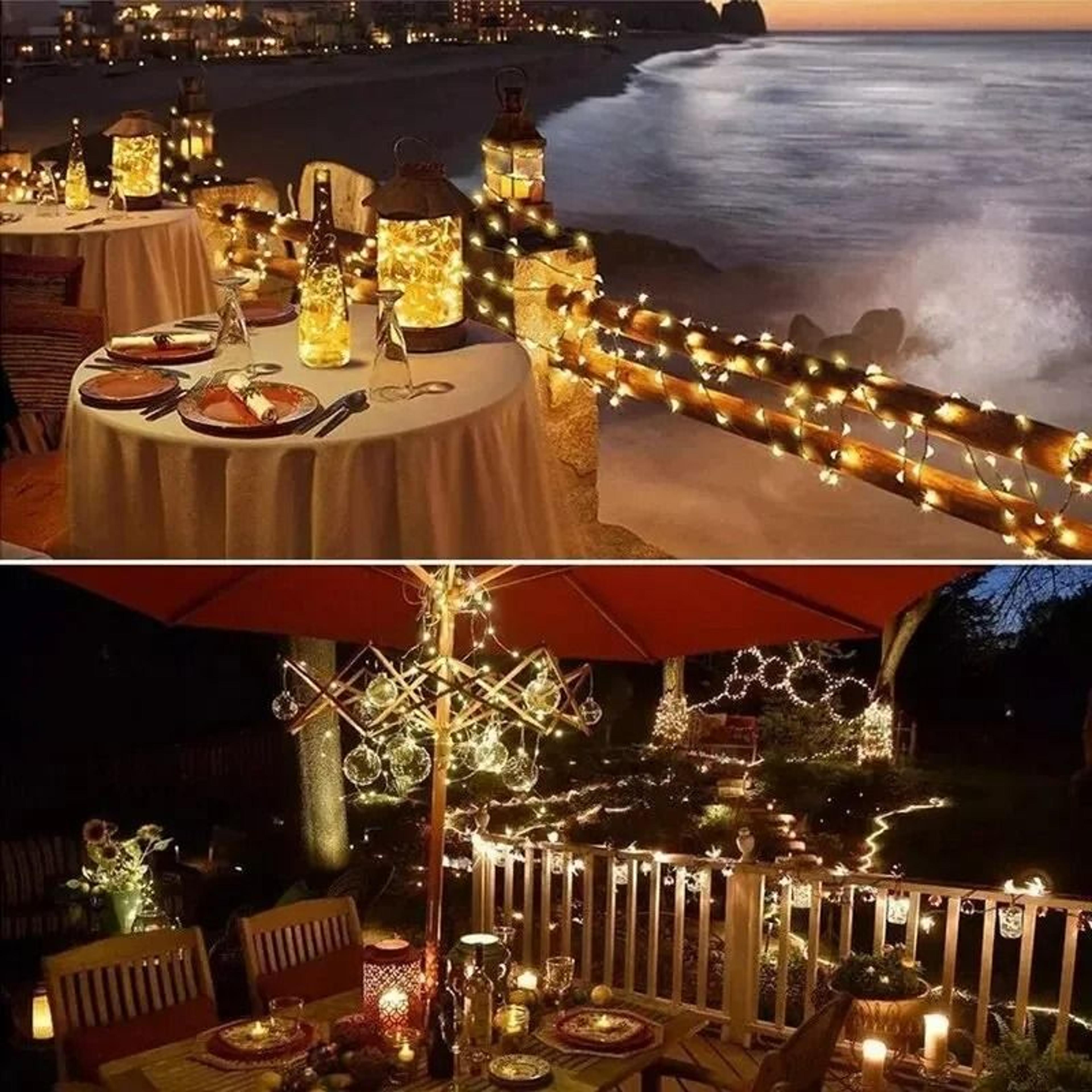 Solar Outdoor Copper Wire LED Fairy String Lights 3