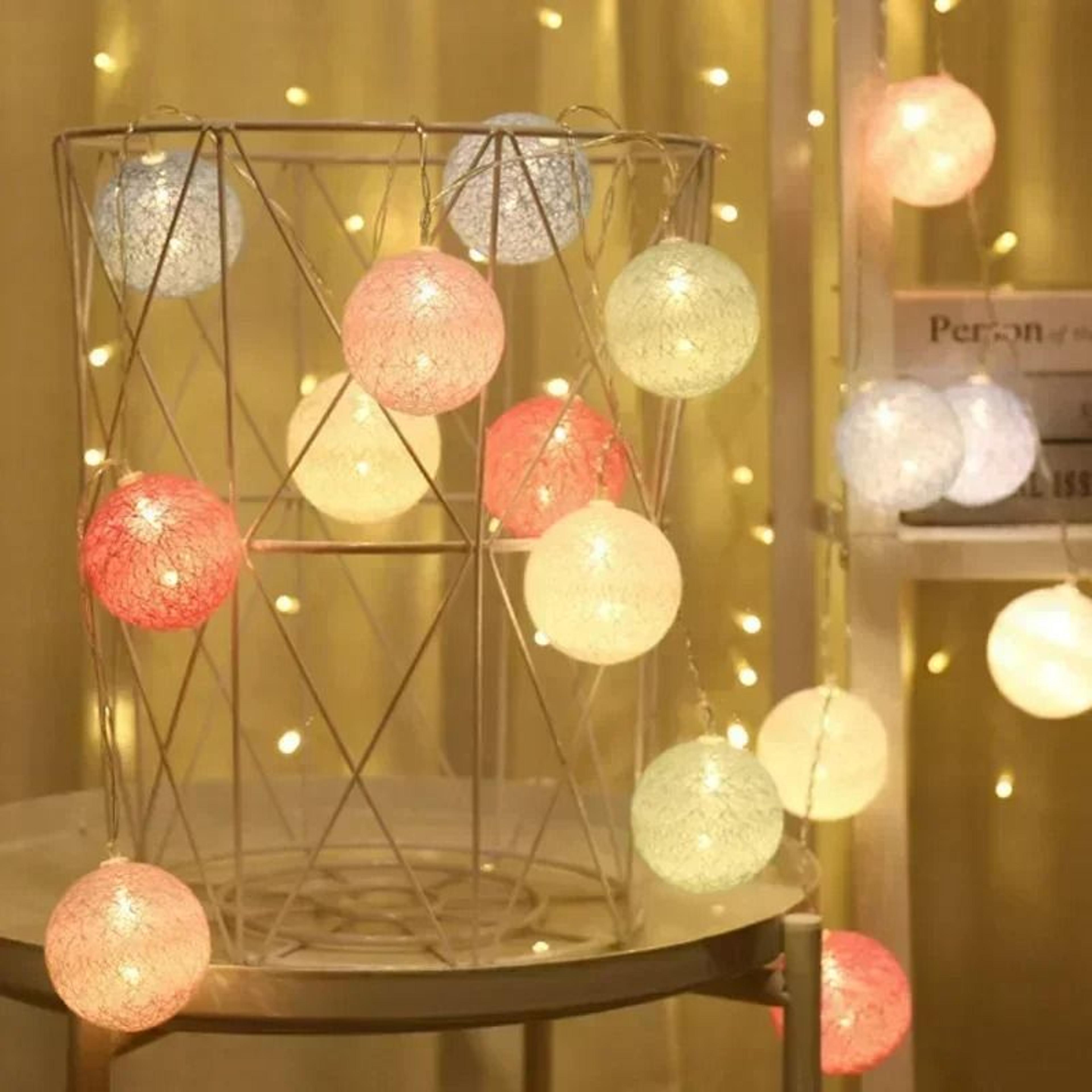Cotton Ball LED String Fairy Lights 4